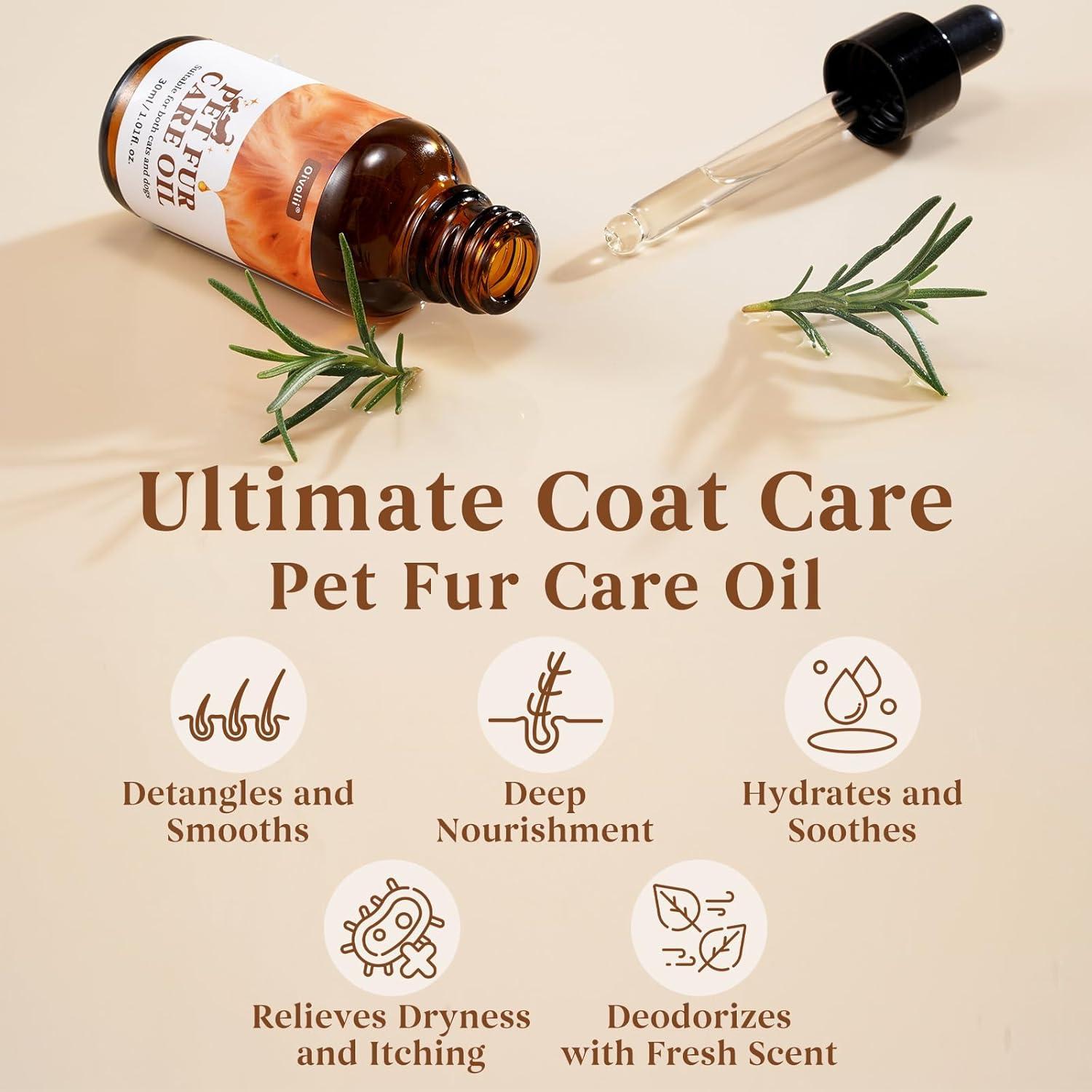 Aceite Desenredante para Mascotas Oivolii 29.57 ml - Reduce Caída de Pelo