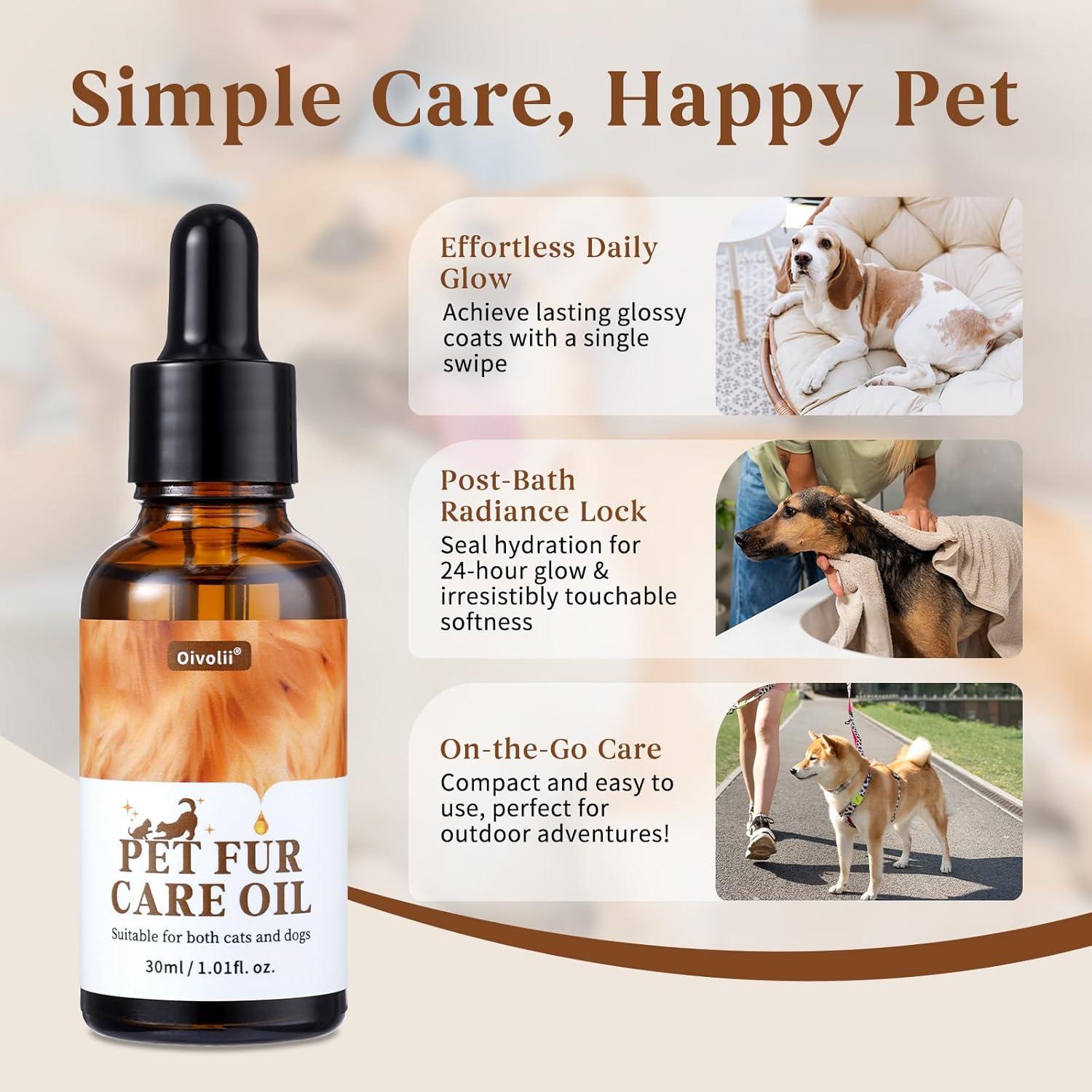 Aceite Desenredante para Mascotas Oivolii 29.57 ml - Reduce Caída de Pelo