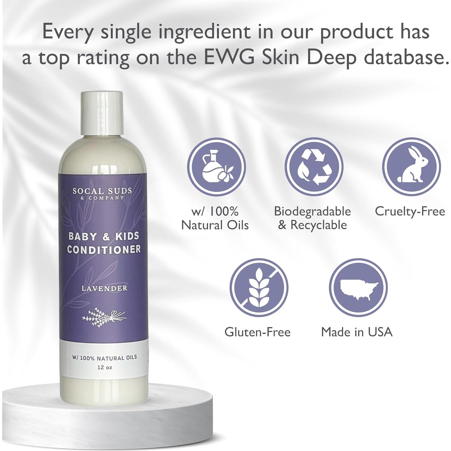 Acondicionador Orgánico para Bebés SoCal Suds 340g Lavanda Pack 2