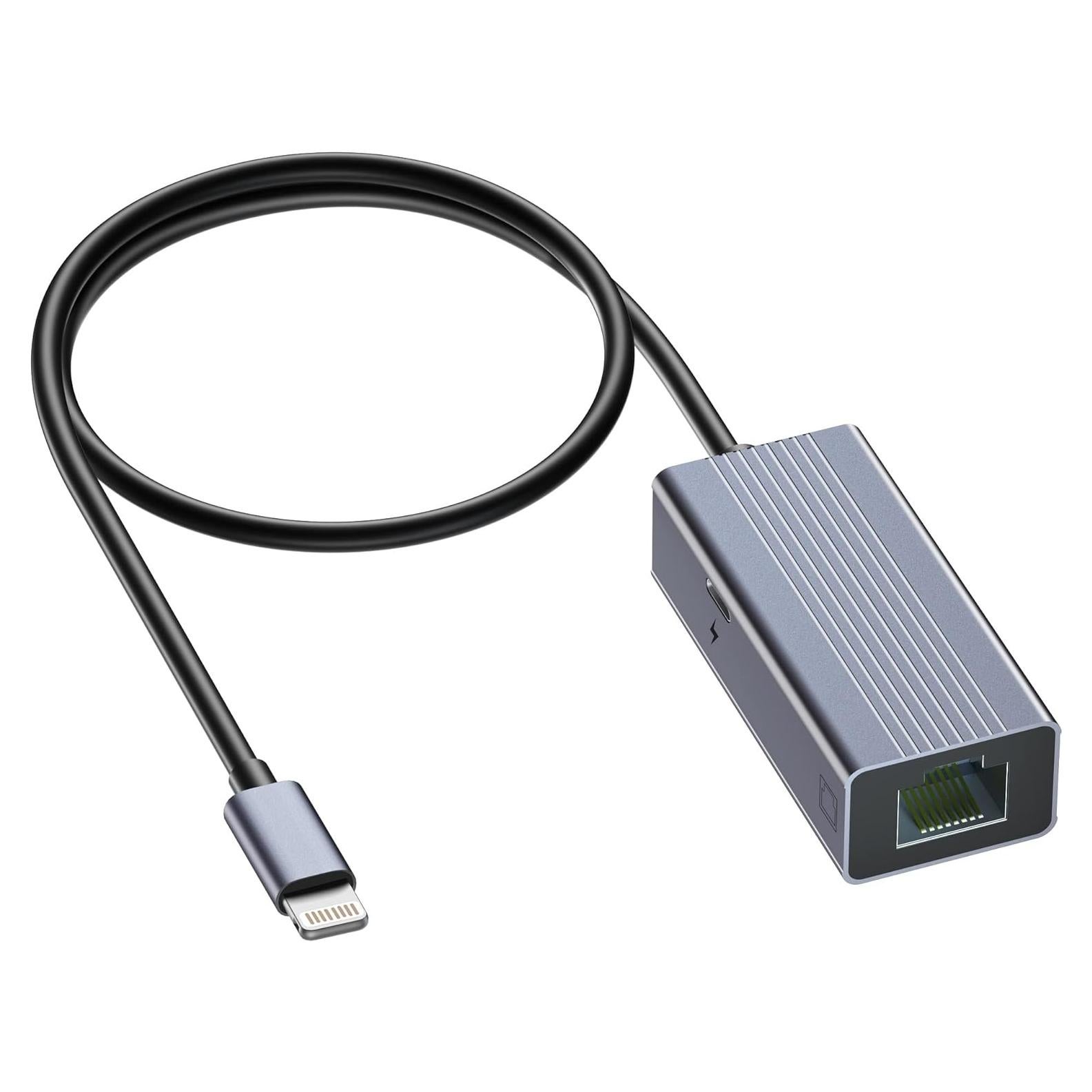 Adaptador Lightning a Ethernet IVSHOWCO 100Mbps 50cm