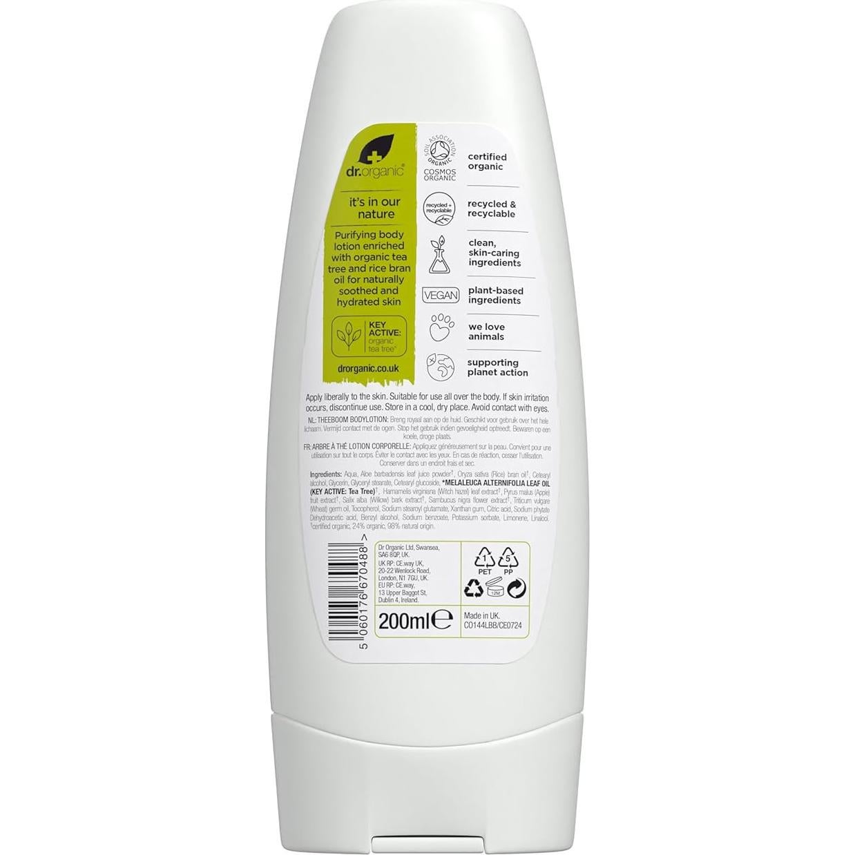 Loción para Piel Seca Organic Doctor Árbol de Té 200 ml