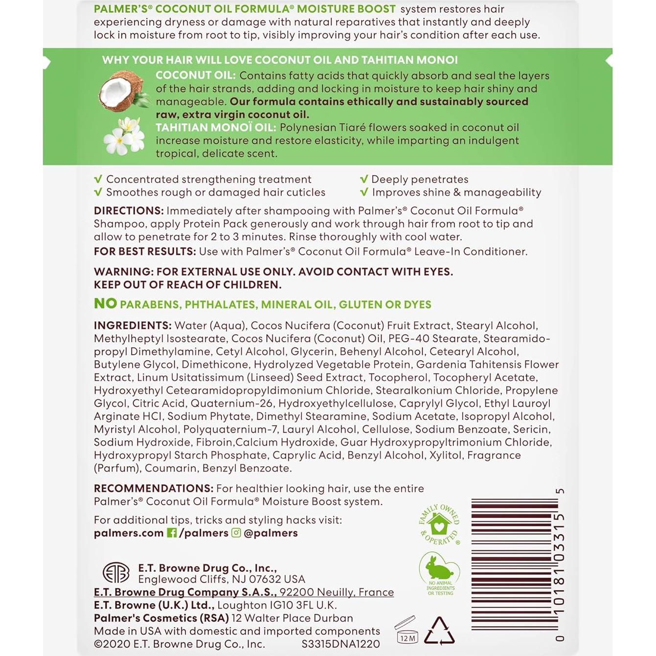 Paquete de Proteína Palmer's Moisture Boost 12x59.4g Tratamiento Cabello