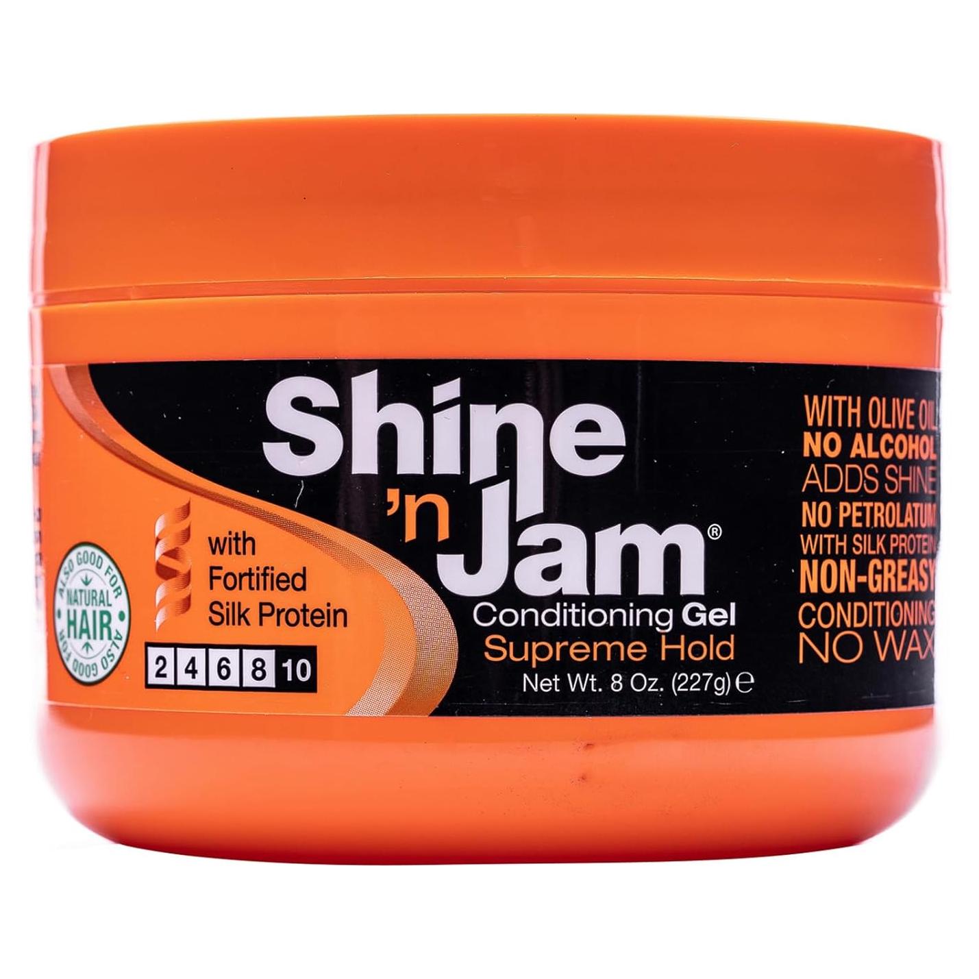 Gel Acondicionador Ampro Shine-n-Jam 226.8 g - Fijación Brillante
