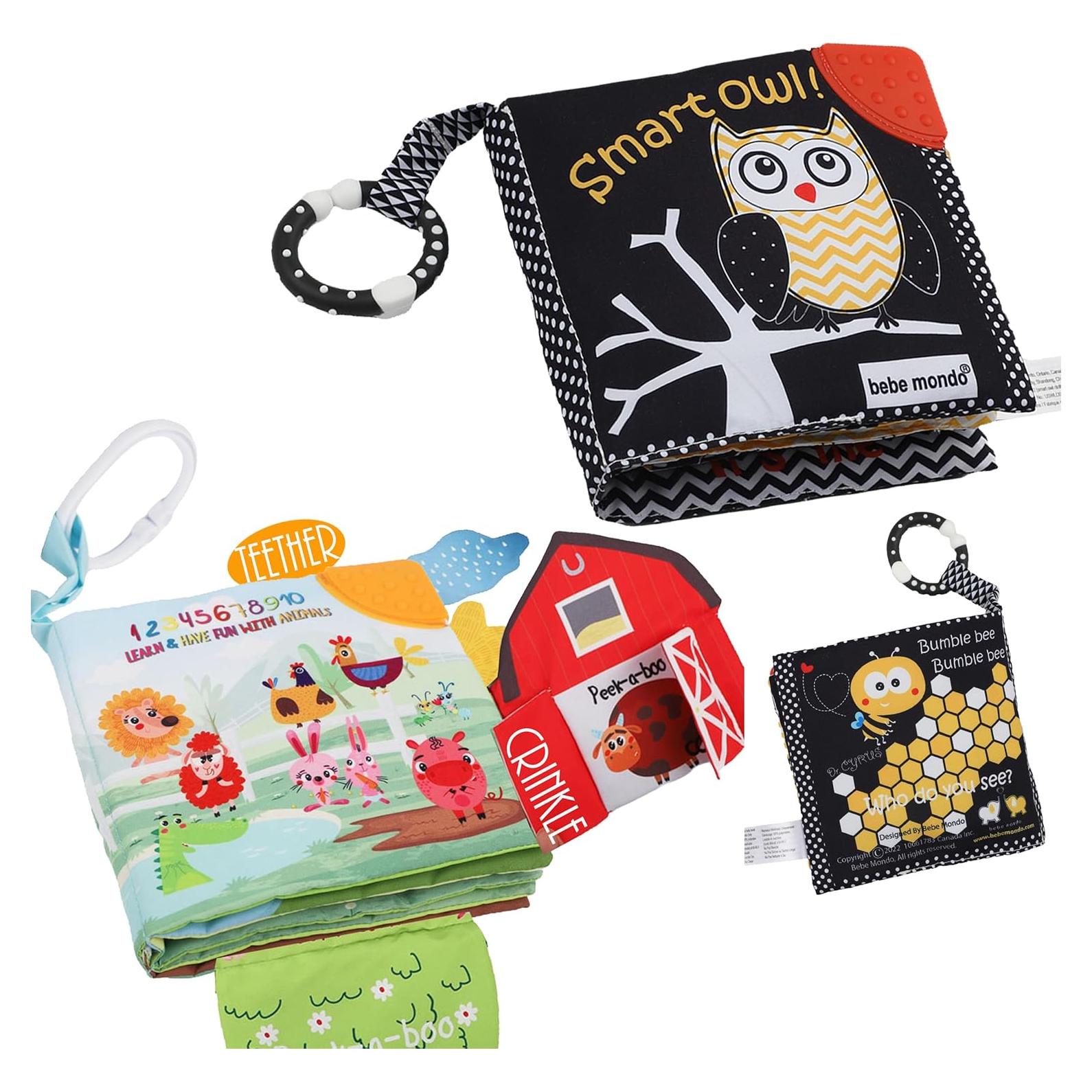 2PCS Libro de Tela para Bebés Bebemondo - Juguete de Granja