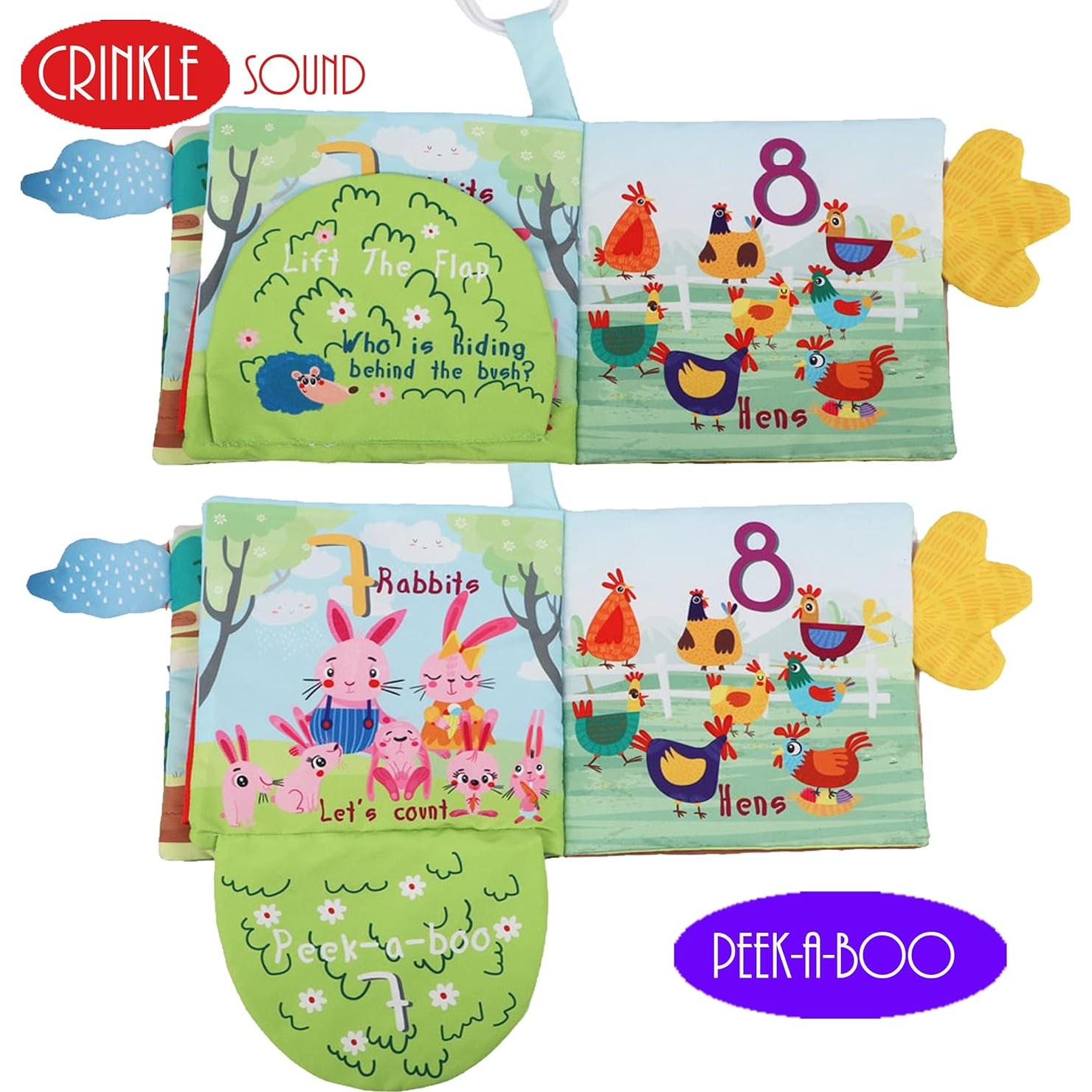 2PCS Libro de Tela para Bebés Bebemondo - Juguete de Granja