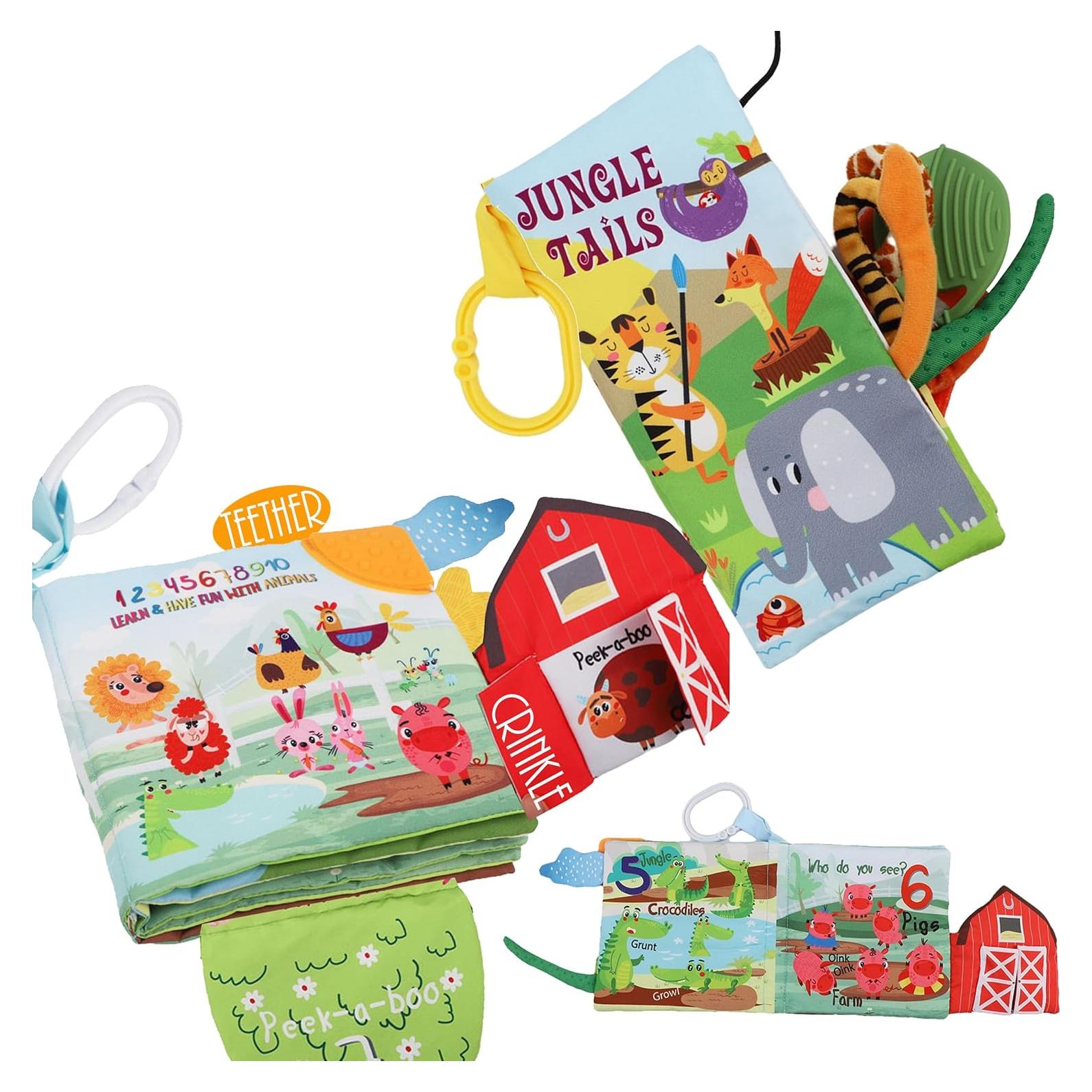 Libro de Granja para Bebés Bebe Mondo 2PCS Juguetes de Mordedor