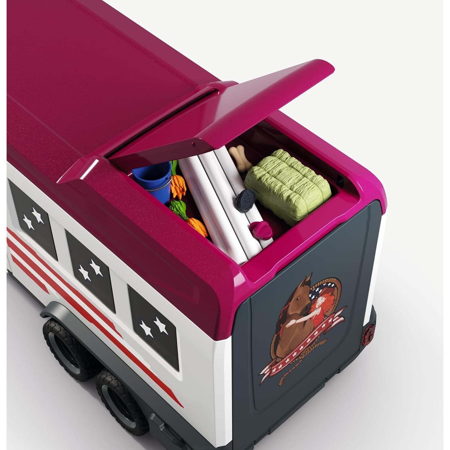 Juego de Transporte de Caballos Schleich 119 Piezas - Camión y Remolque con 2 Jinetes y Accesorios