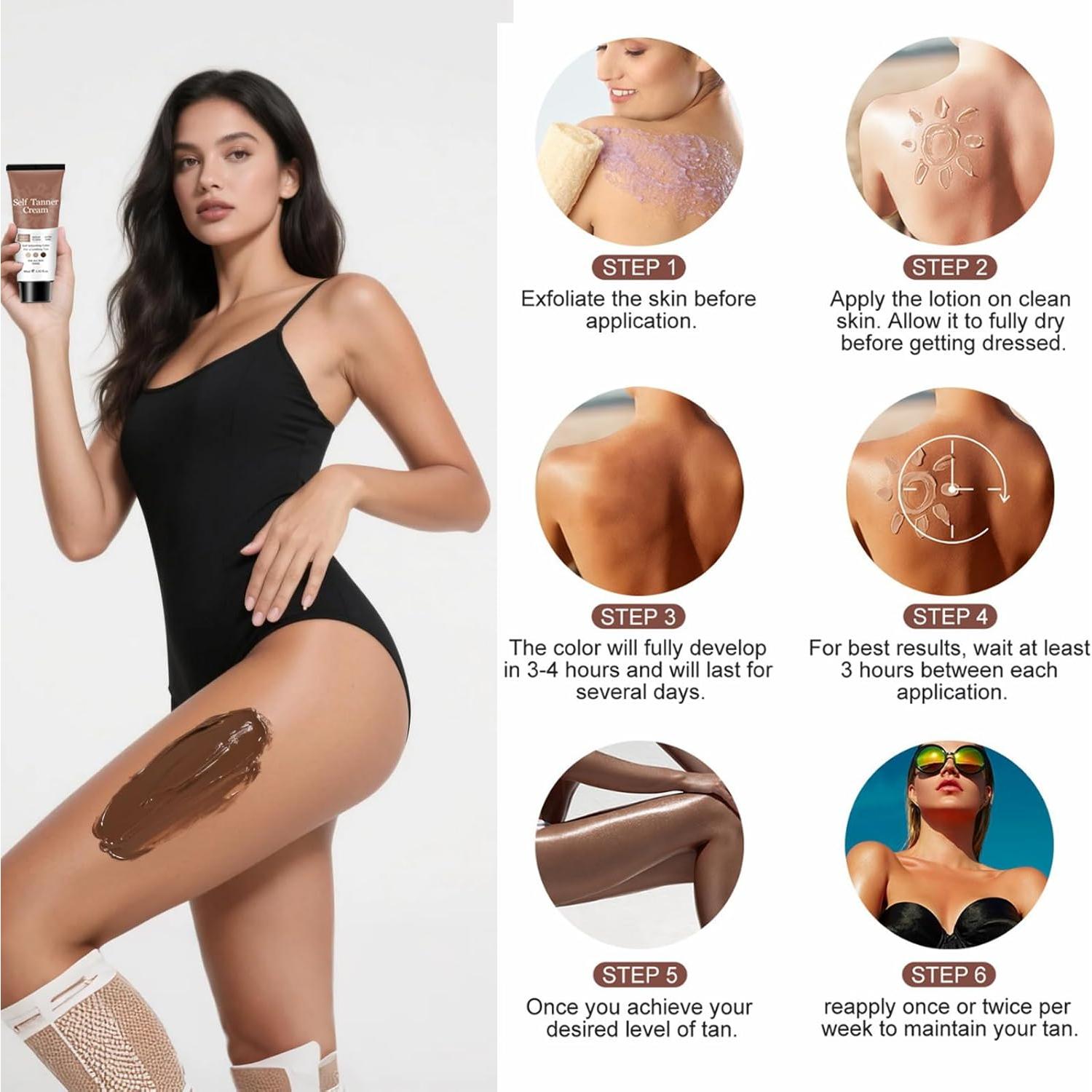 Crema Autobronceadora ONMYLOVIN 80ml Fórmula Natural Sin Rayas