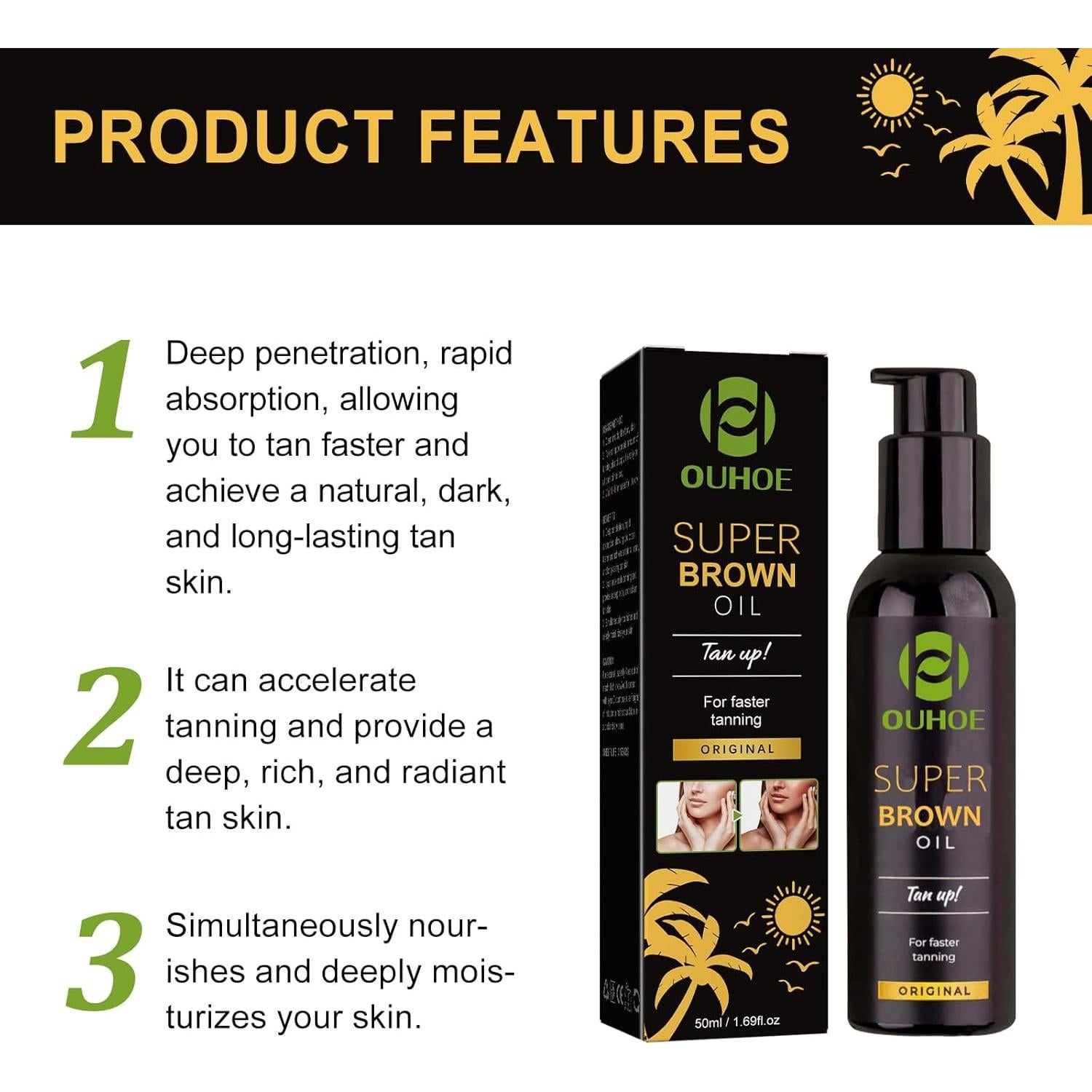 AMALIA Aceite Bronceador Hidratante 49.9 ml - Rápida Absorción