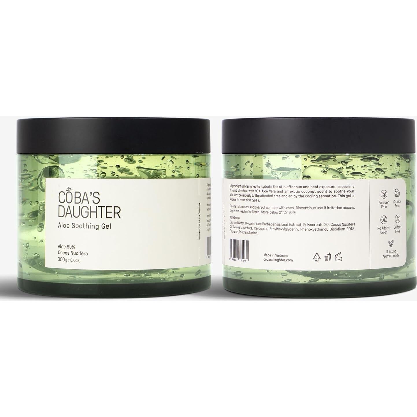 Gel de Aloe Vera Orgánico Hija de CoBa 300g - Alivio Quemaduras Solares