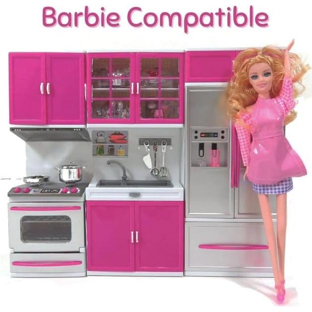 Juego de Cocina de Muñecas Liberty Imports 3-en-1 con Luces