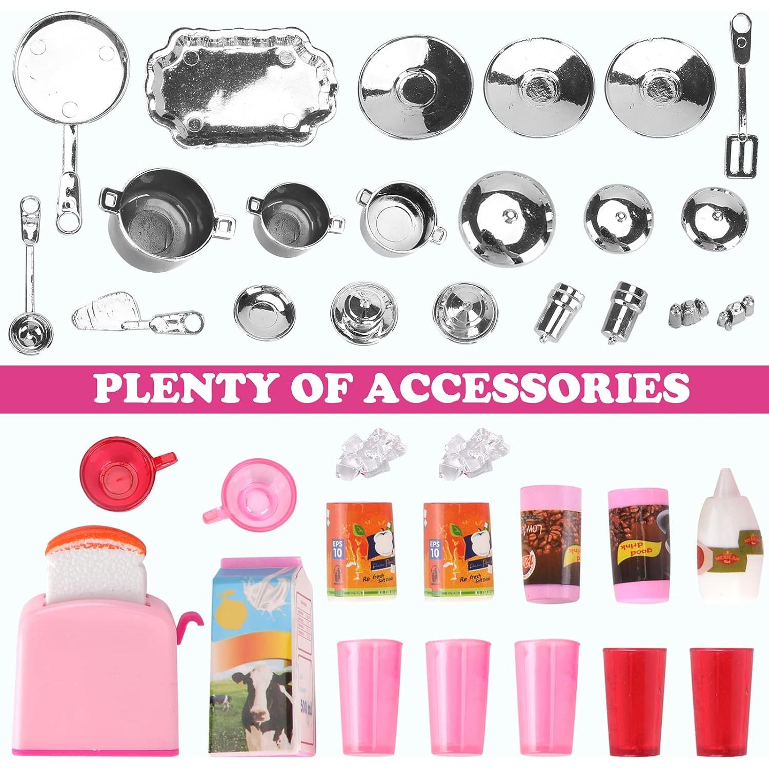 Juego de Cocina Mini Rosa Liberty Imports 4-en-1 con Muñeca