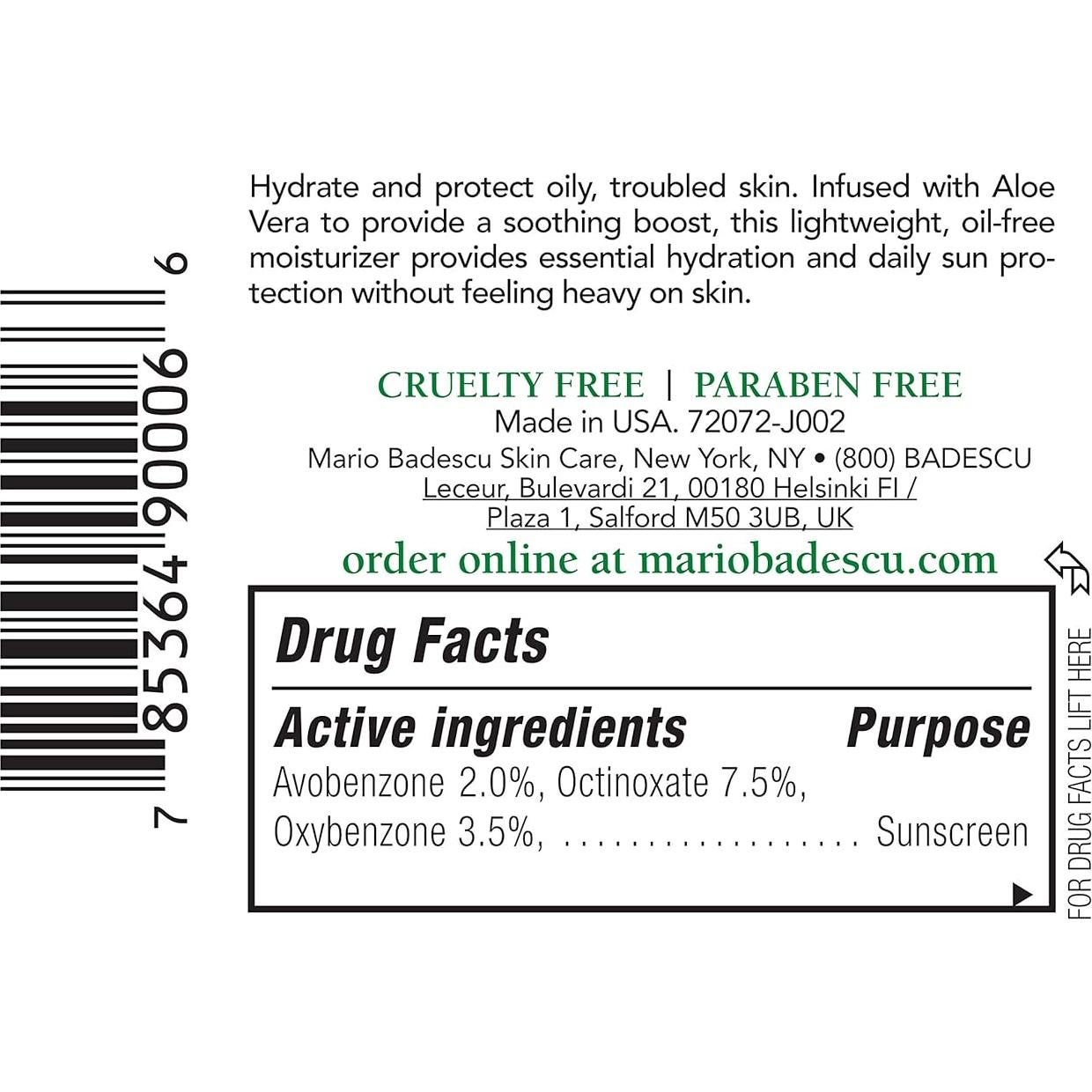 Hidratante Facial Mario Badescu Aloe SPF 15 59 ml