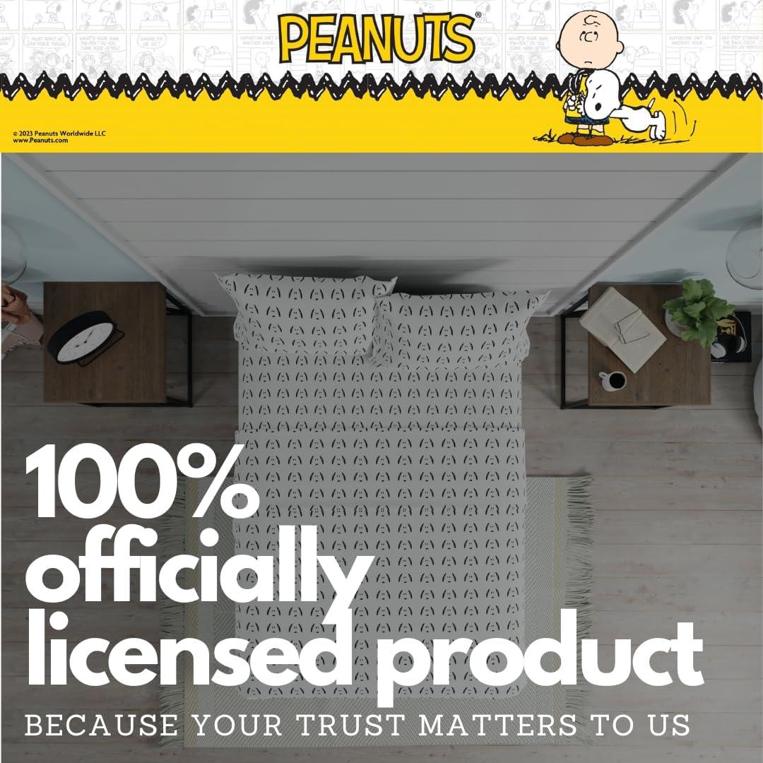 Juego de Sábanas Peanuts Franco Snoopy Microfibra Queen