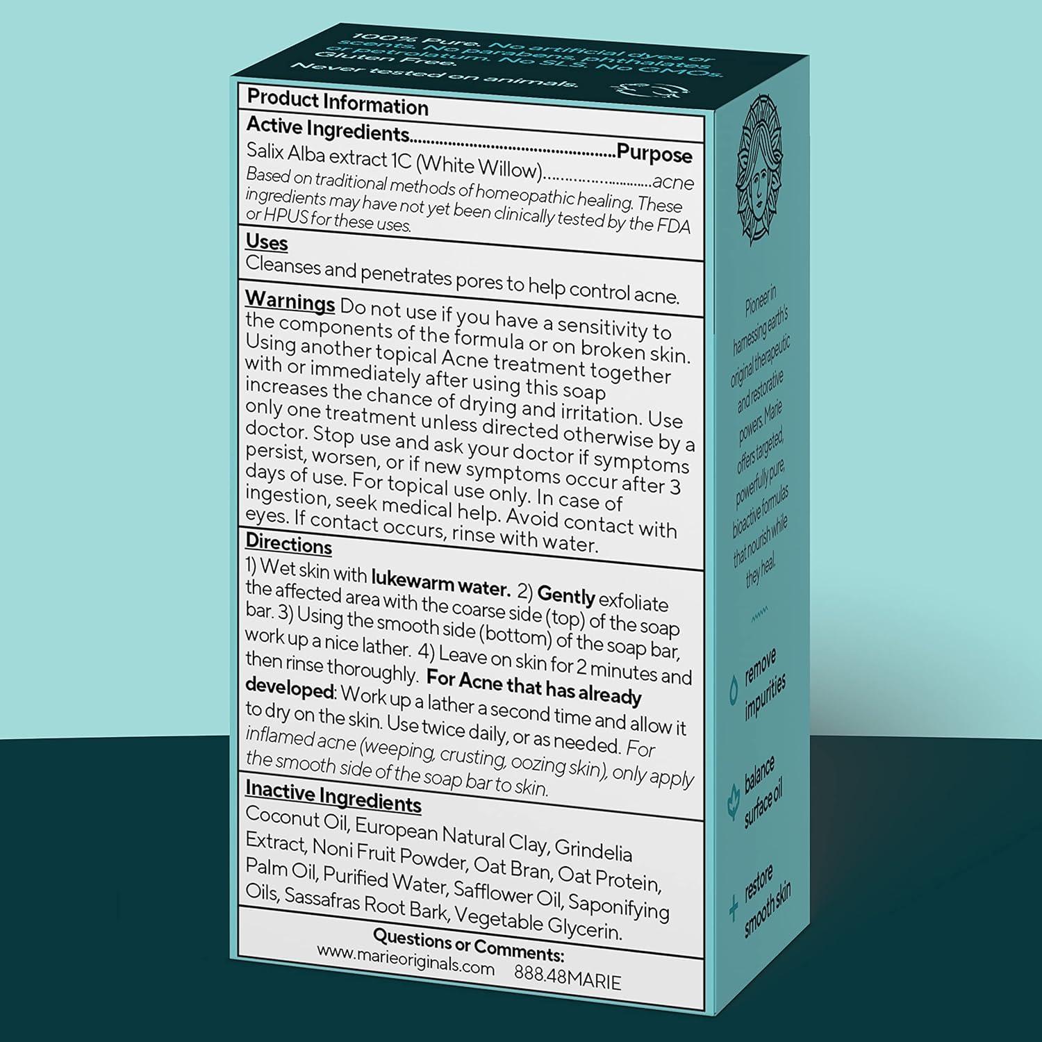 Jabón Natural para Acné Marie's Original con Arcilla y Avena 82g