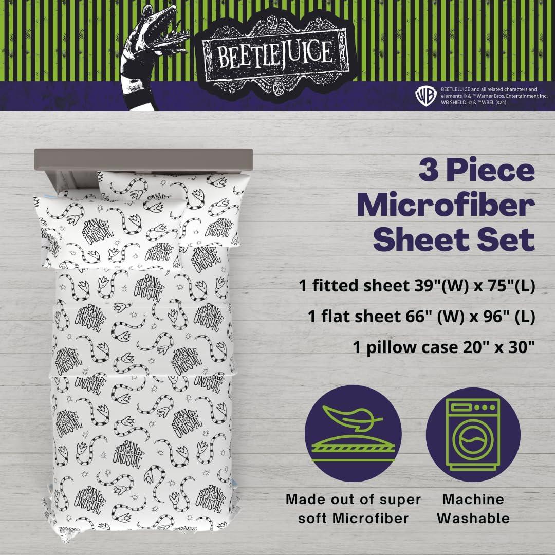 Juego de Sábanas Beetlejuice Franco Microfibra Individual