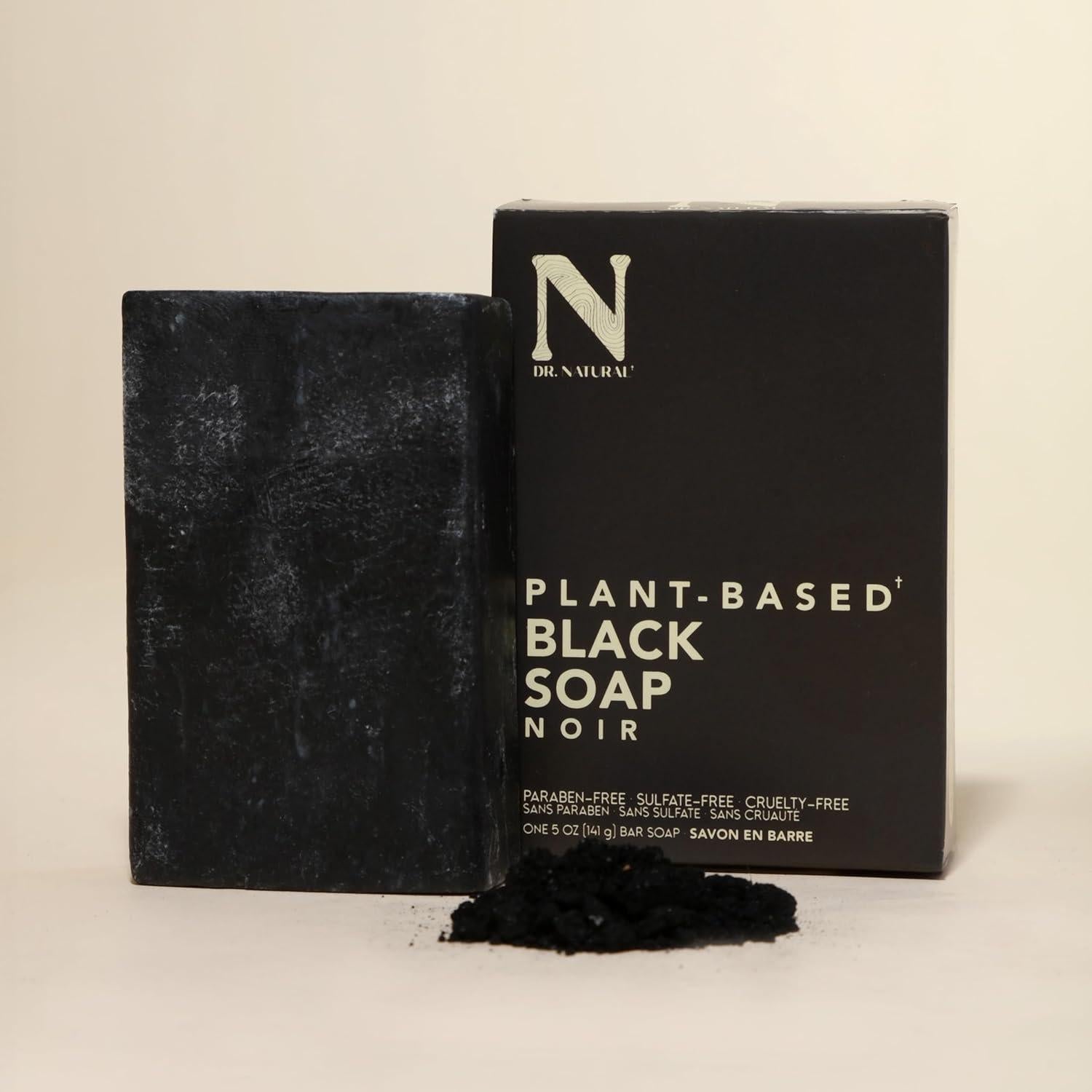 Jabón de Barra Negro Dr. Natural 142 g - Hidratante con Karité