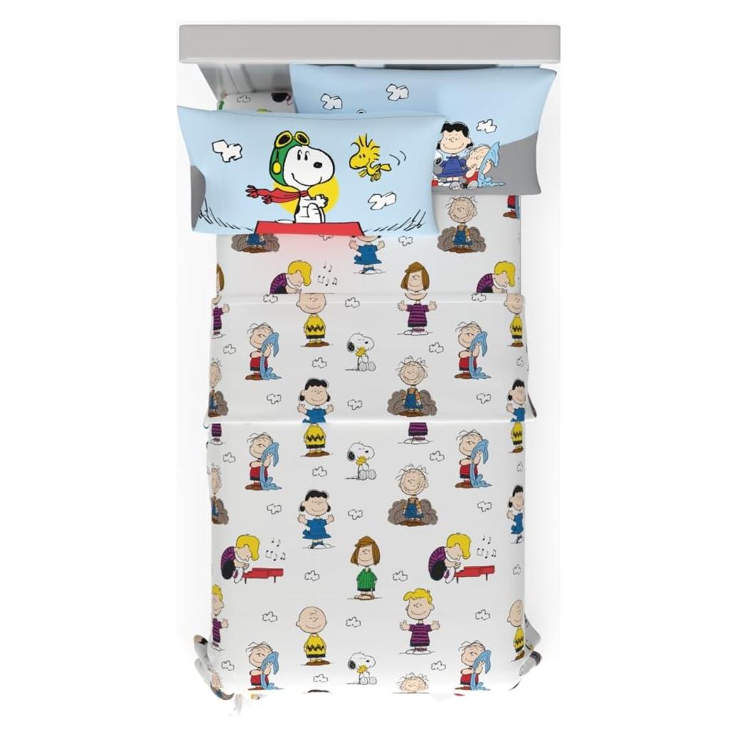 Juego de Sábanas Peanuts Snoopy 3 Piezas Microfibra Individual