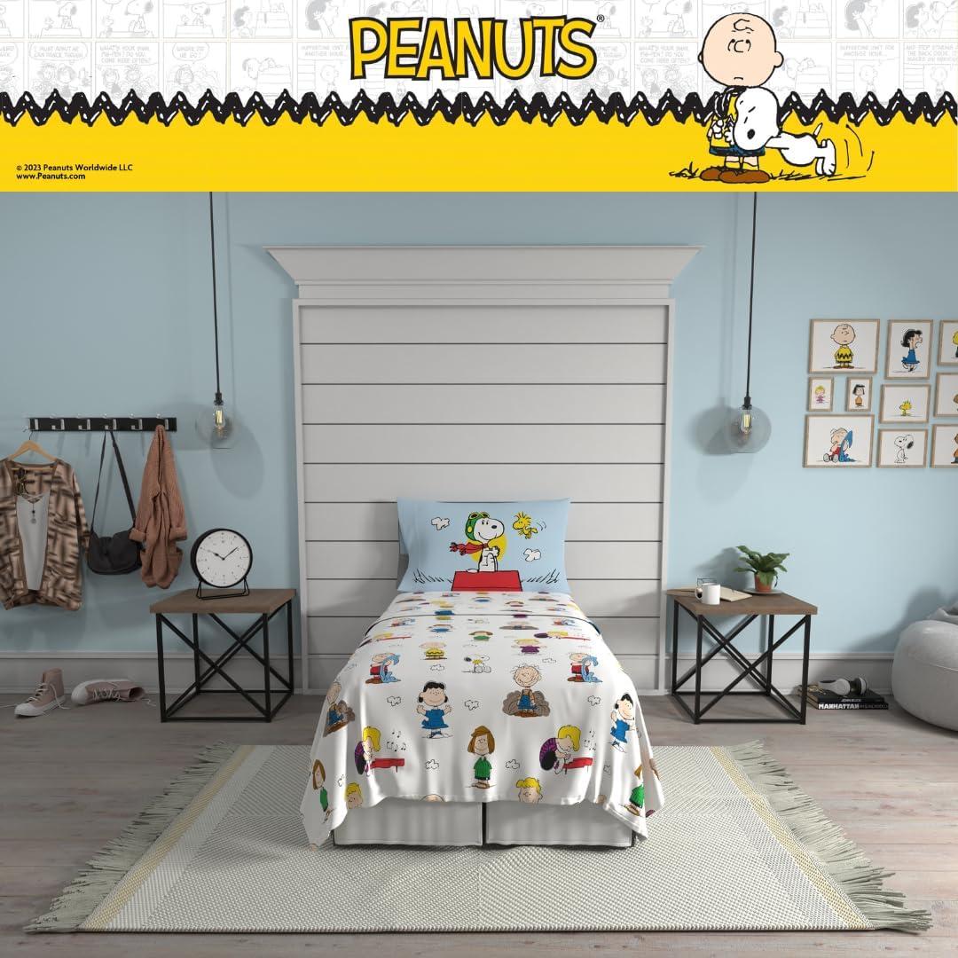 Juego de Sábanas Peanuts Snoopy 3 Piezas Microfibra Individual