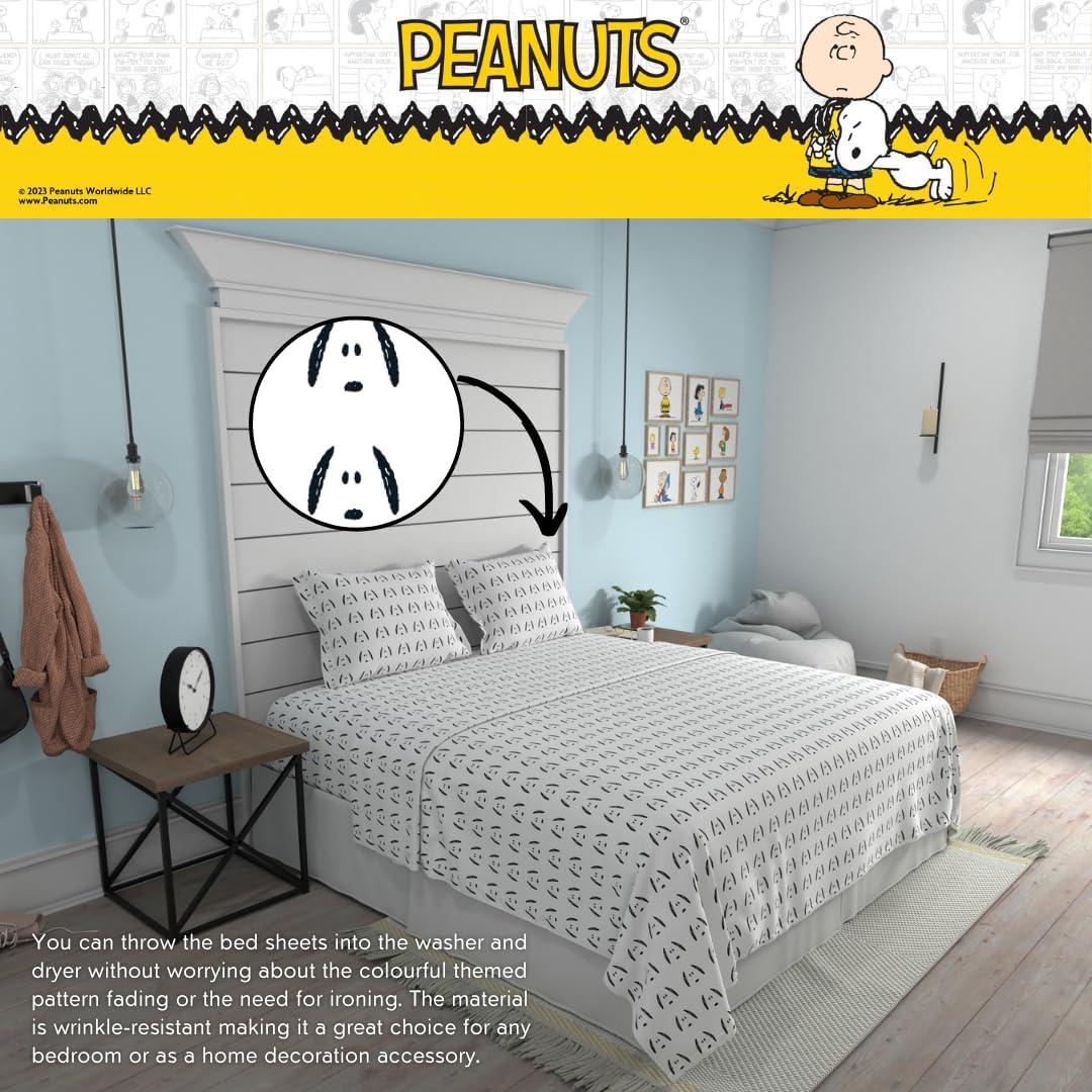Juego de Sábanas King Franco Peanuts Snoopy Microfibra