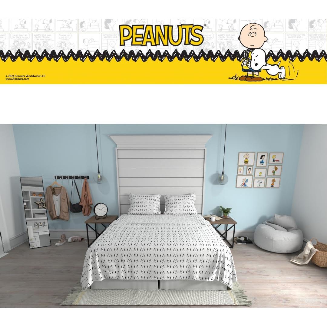 Juego de Sábanas King Franco Peanuts Snoopy Microfibra