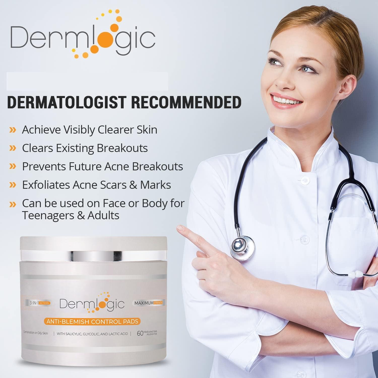 PADS Anti-Acné Dermlogic - Ácido Salicílico y Glicólico