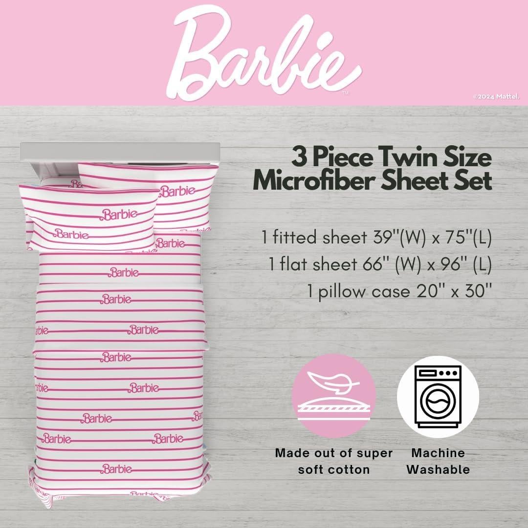 Juego de Sábanas Barbie Franco 3 Piezas Microfibra Individual