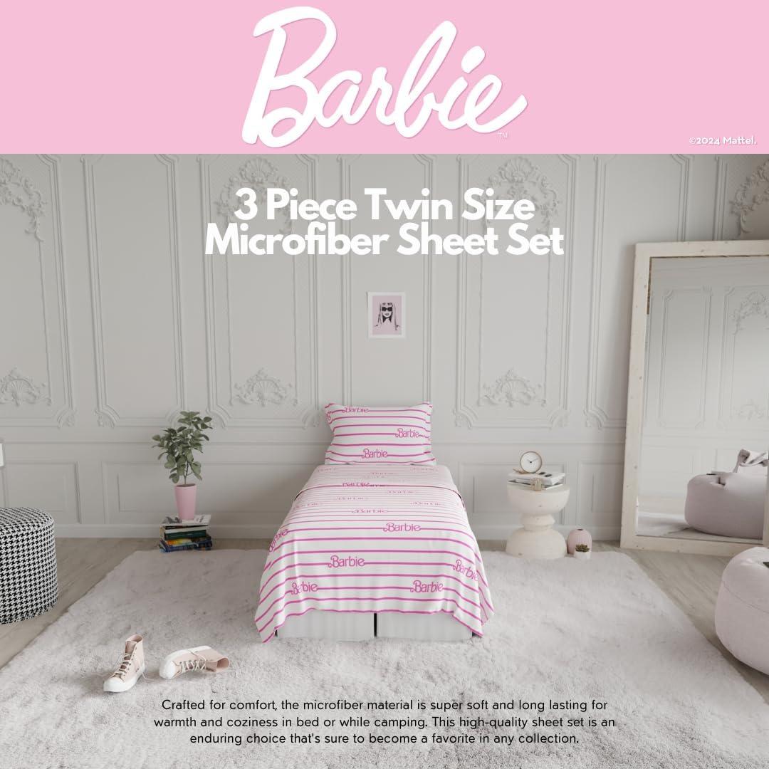 Juego de Sábanas Barbie Franco 3 Piezas Microfibra Individual