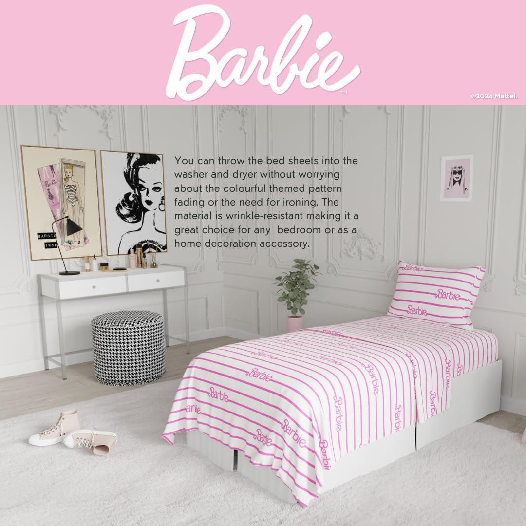 Juego de Sábanas Barbie Franco 3 Piezas Microfibra Individual