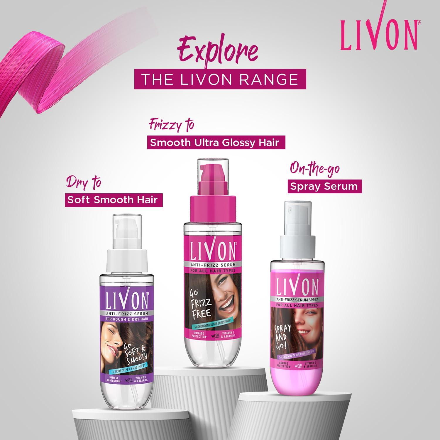 Suero para Cabello Livon 97.6 ml | Sin Frizz y Brillante | Aceite de Argán