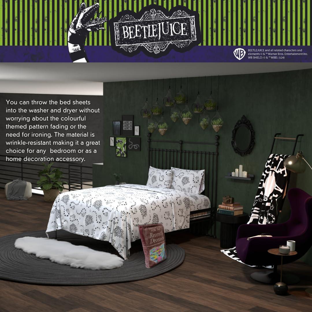 Juego de Sábanas Queen Beetlejuice Franco Microfibra