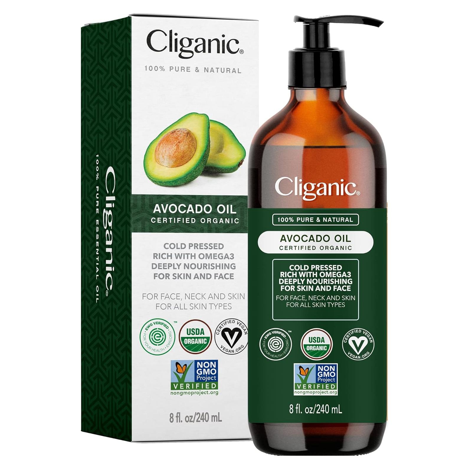 Aceite de Aguacate Orgánico Cliganic 236ml - Piel y Cabello