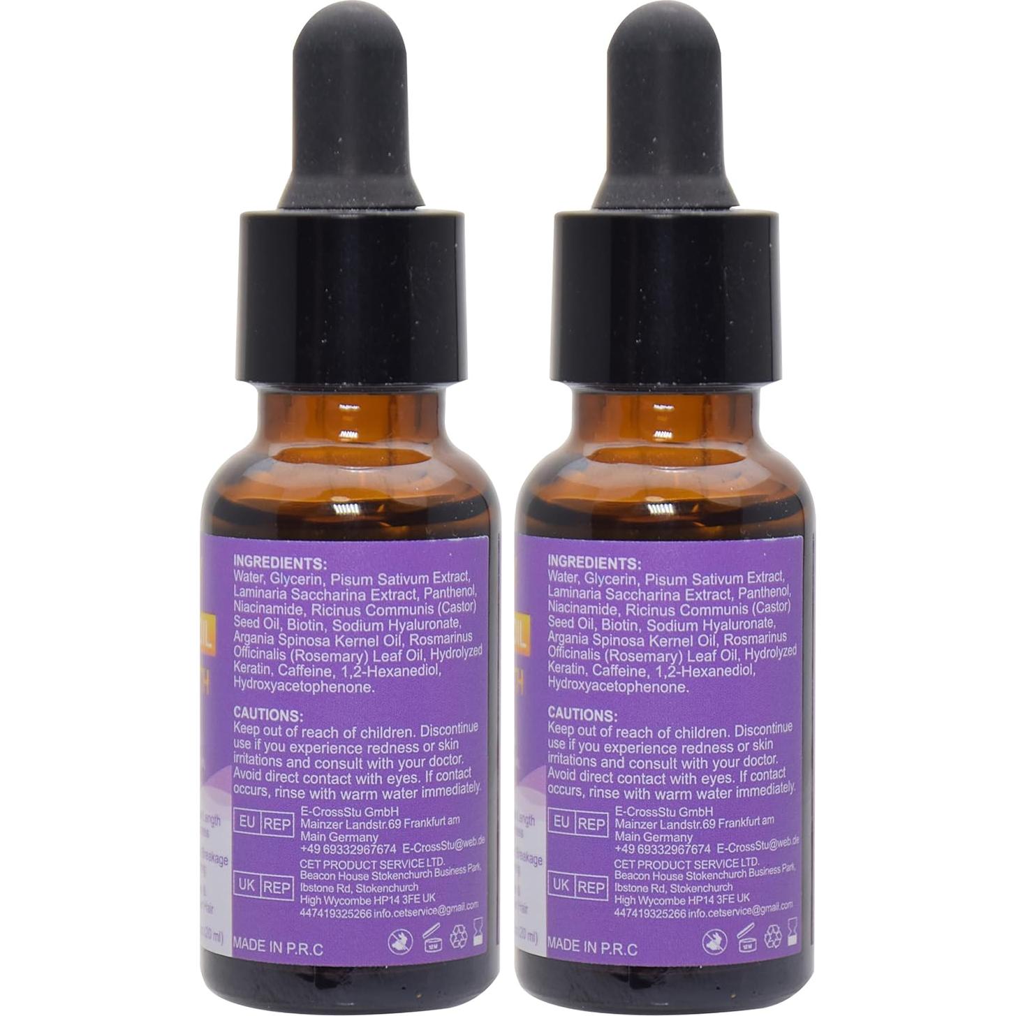 Suero de Crecimiento del Cabello Goldworld con Aceite de Romero y Masajador - 2 Paquetes