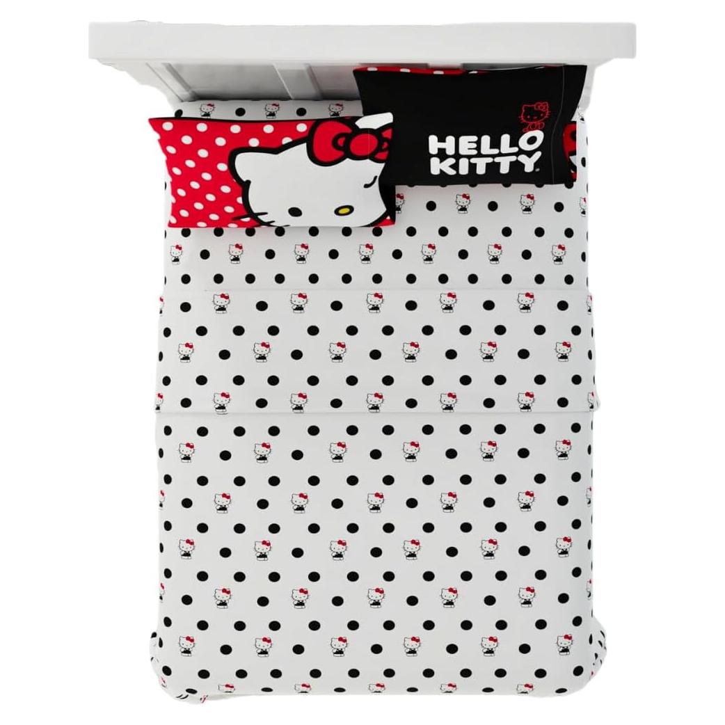 Juego de Sábanas Hello Kitty Franco 4 Piezas Microfibra