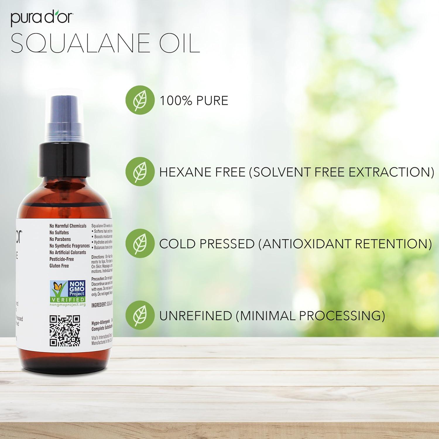 Aceite de Esqualano PURA D'OR 100 ml Hidratante Vegano