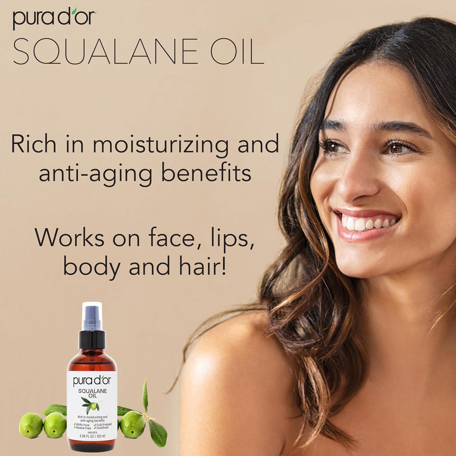 Aceite de Esqualano PURA D'OR 100 ml Hidratante Vegano