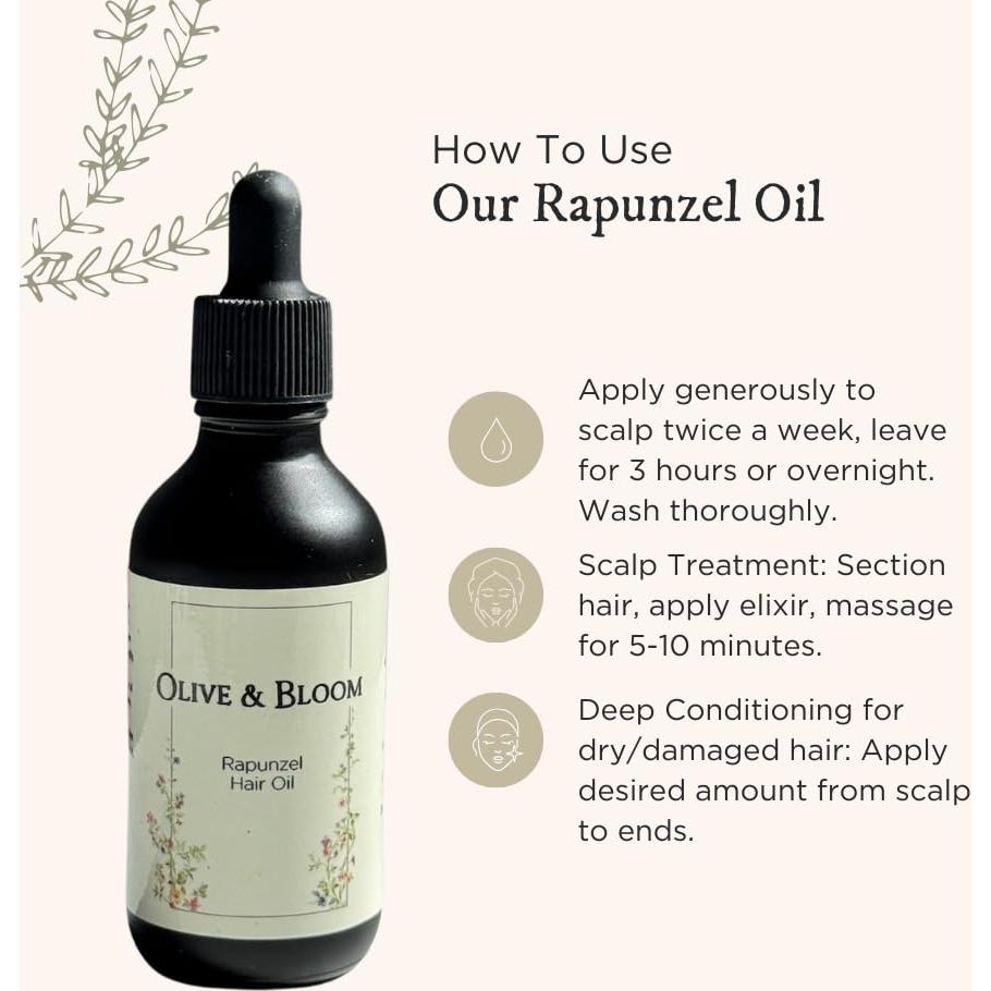 Aceite Orgánico para el Cabello Olive & Bloom 255g - Crecimiento y Protección