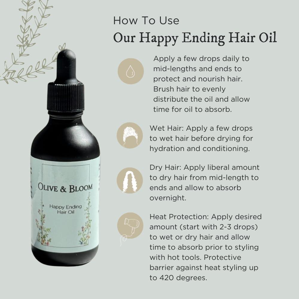 Aceite Orgánico para el Cabello Olive & Bloom 255g - Crecimiento y Protección