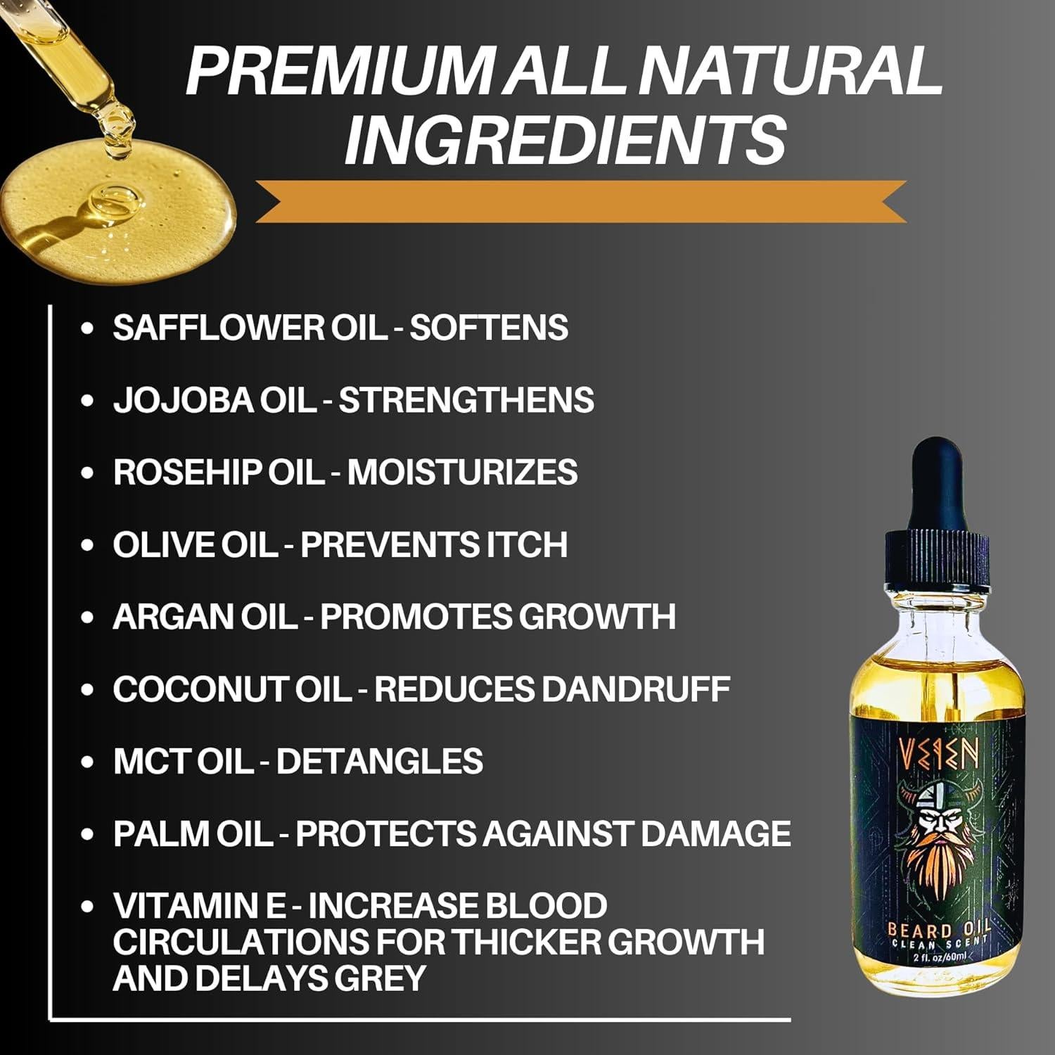 Aceite para Barba Veien 117g - Hidratante y Suavizante