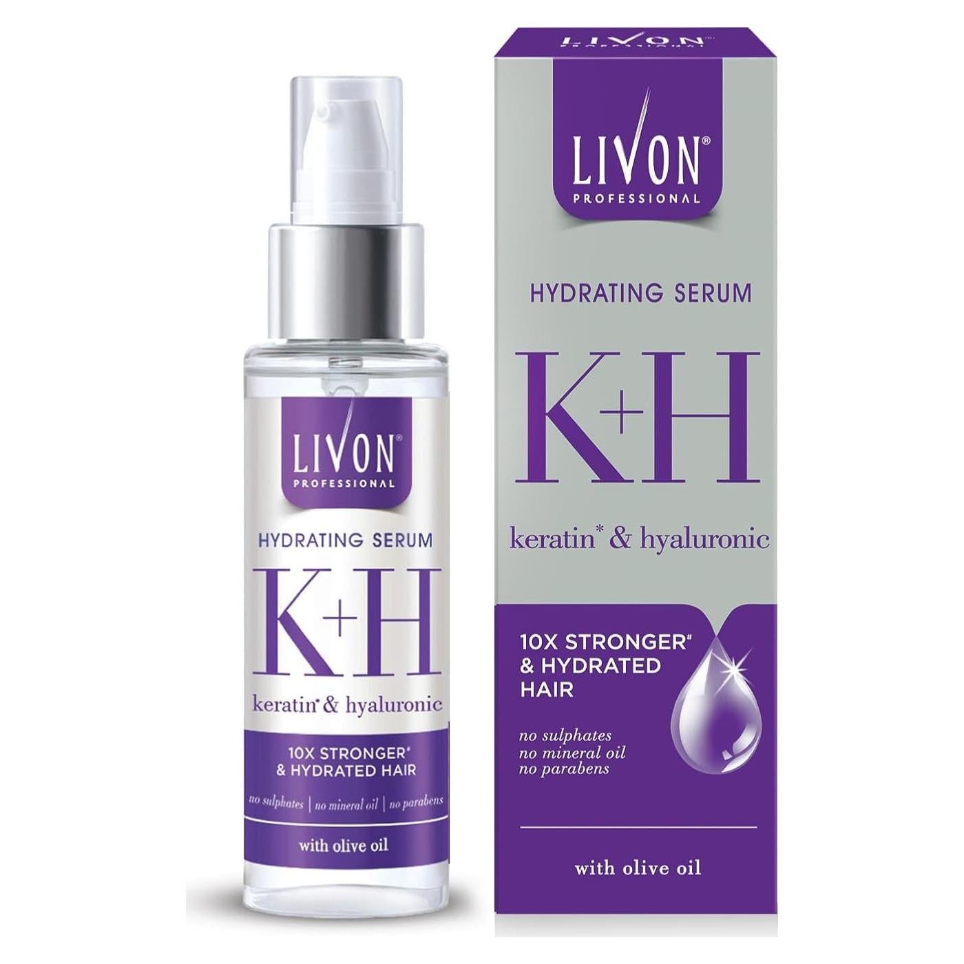 Sérum Hidratante Profesional Livon 100ml | Queratina y Ácido Hialurónico