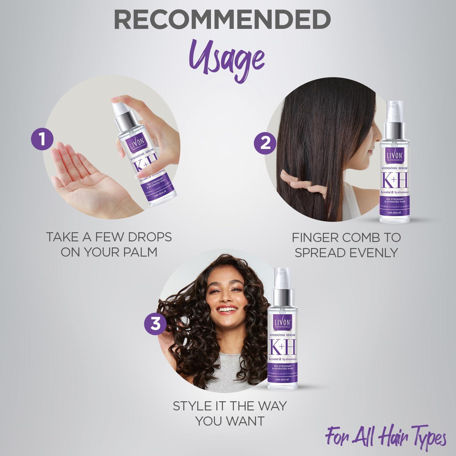 Sérum Hidratante Profesional Livon 100ml | Queratina y Ácido Hialurónico