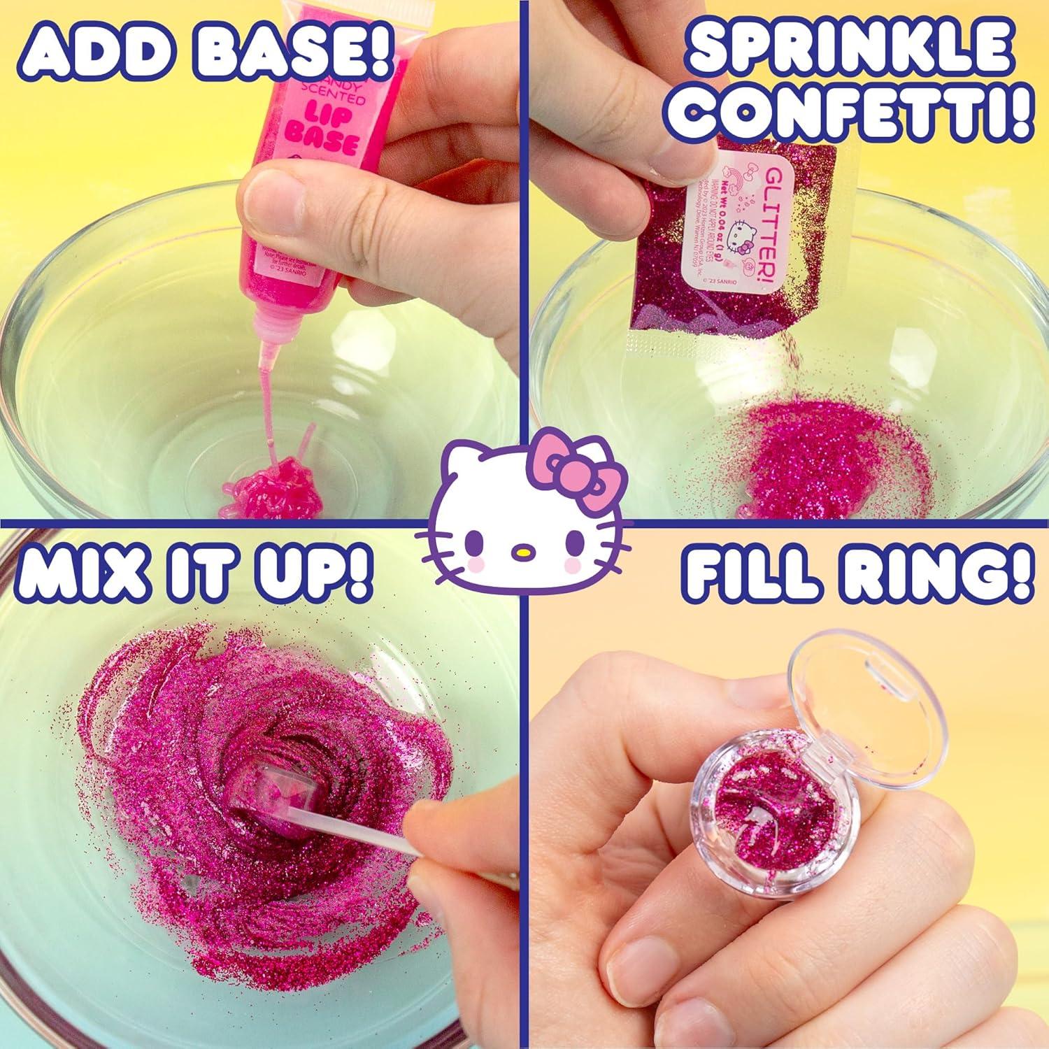 Kit de Creación de Brillo Labial Hello Kitty 5 Anillos DIY