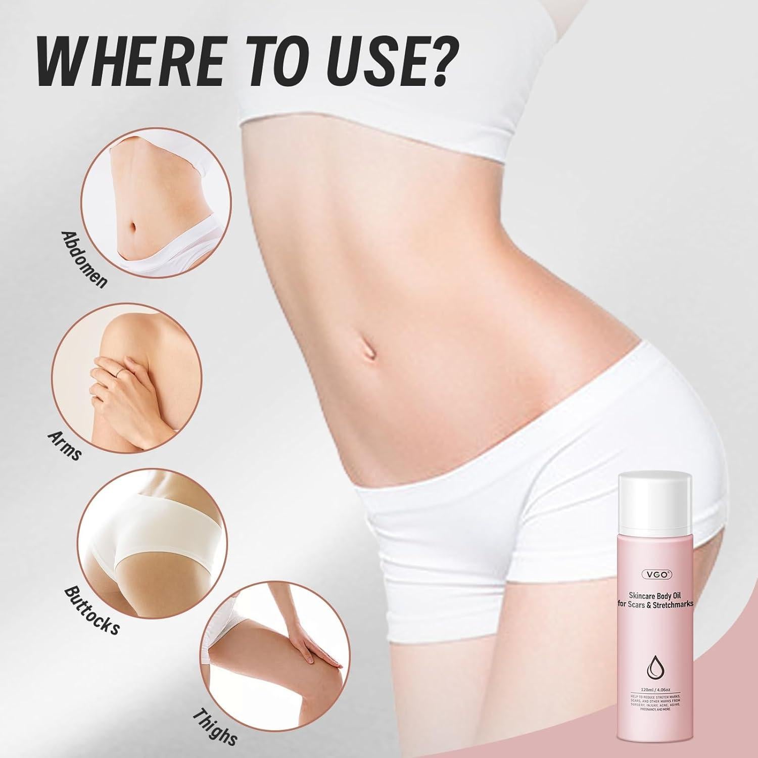 Aceite Corporal VGO 120 ml con Vitamina E Hidratante para Piel Seca