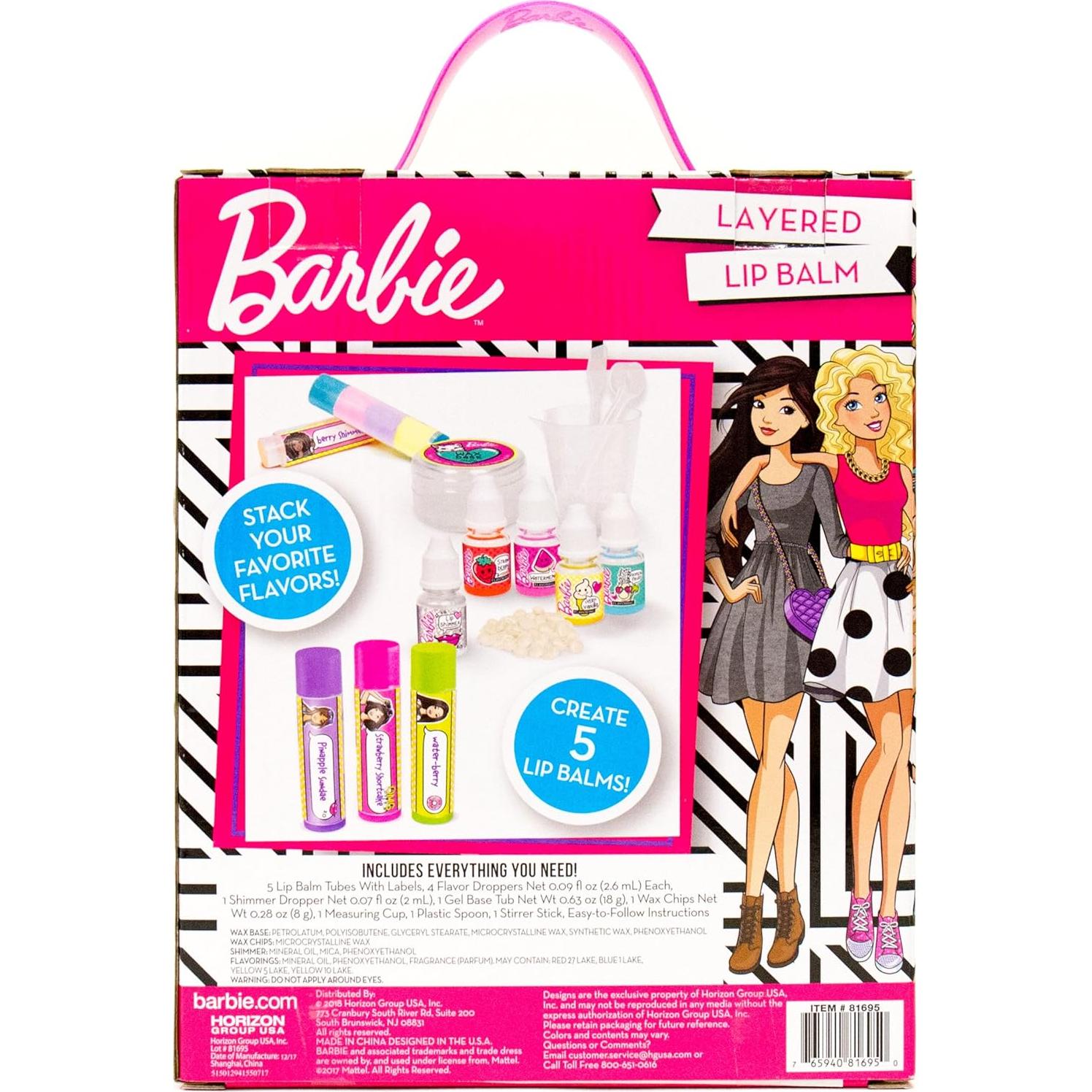 Kit de Balsamo Labial Barbie DIY 5 Sabores Multicolor