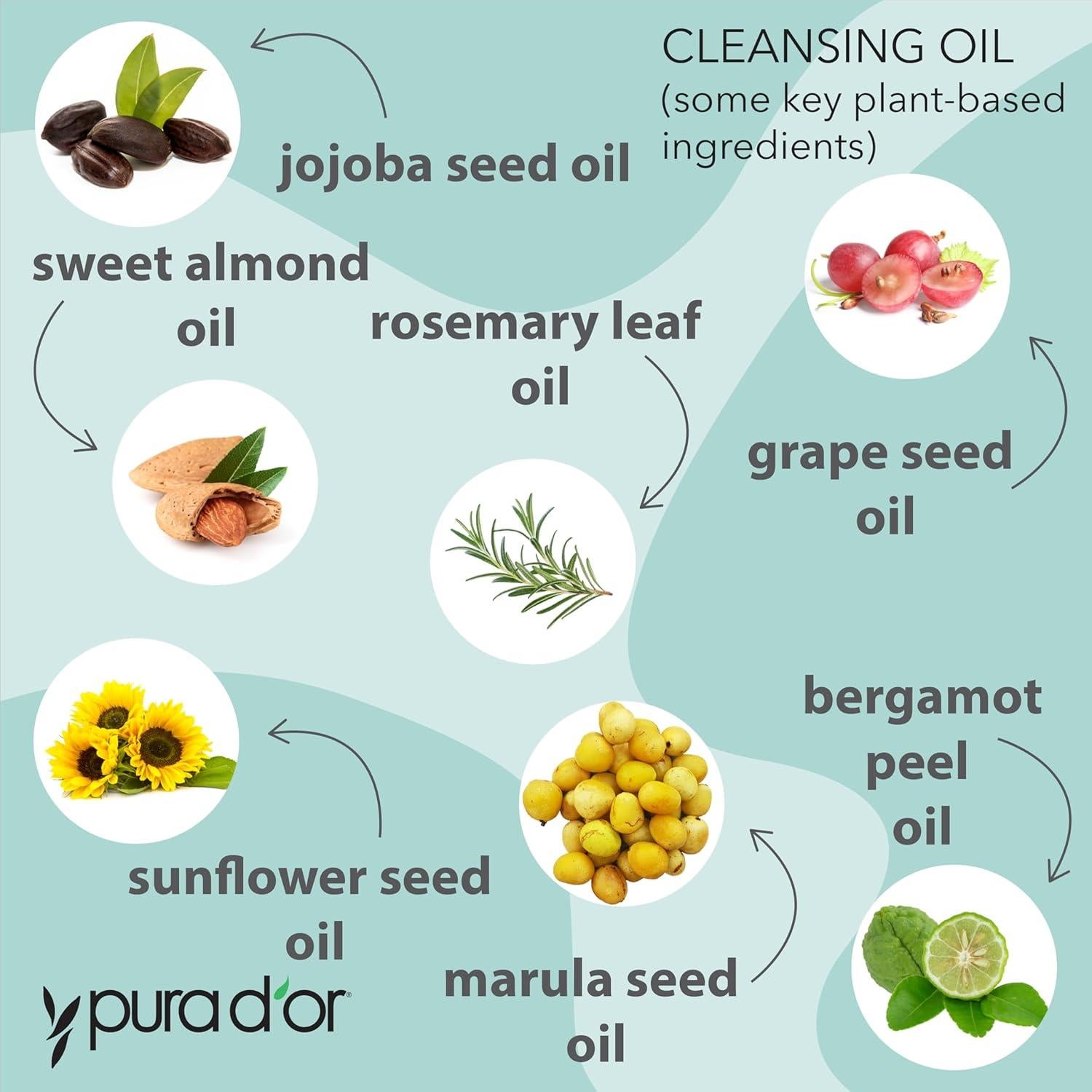 Aceite Limpiador Facial PURA D'OR 240 ml - Nutritivo y Suave