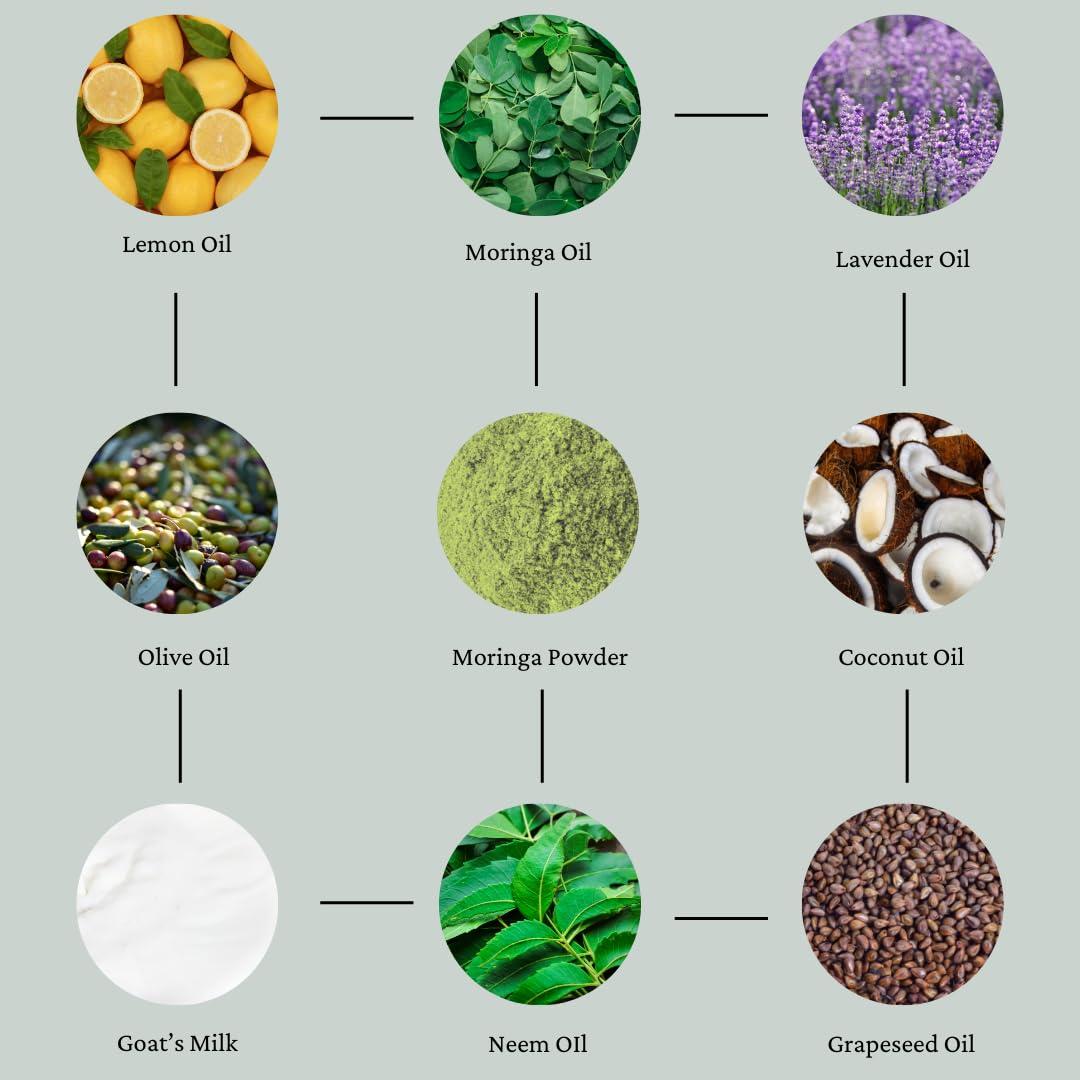 Jabón Radiante de Moringa y Musgo Marino - 1 Paquete