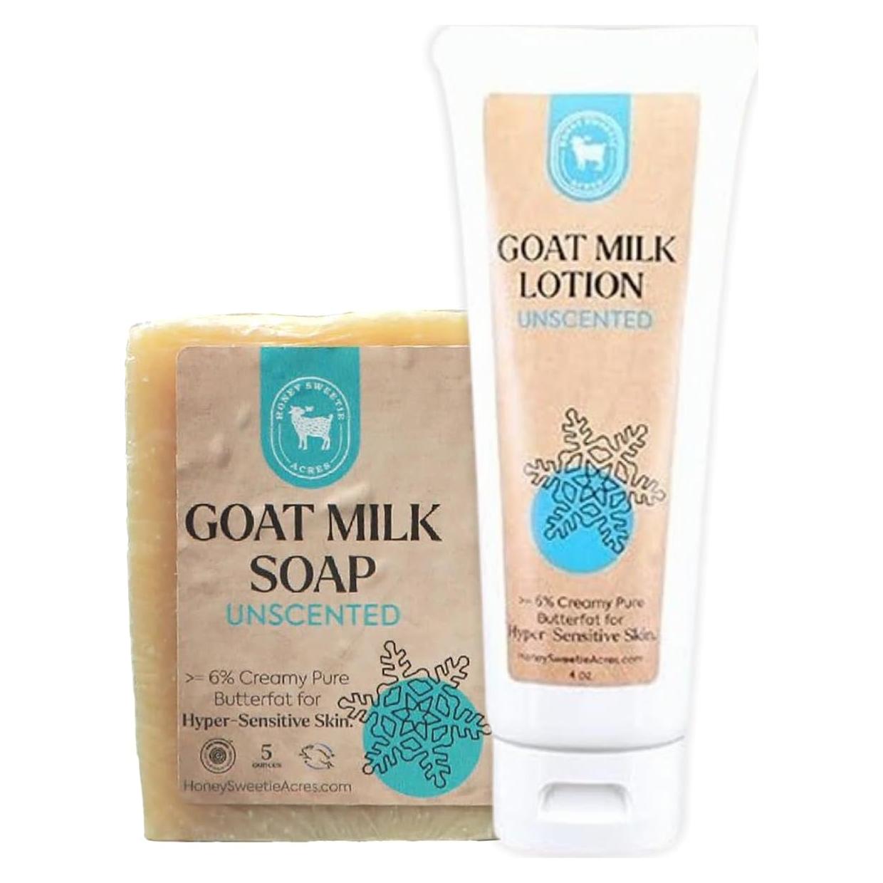 Paquete Cuidado Piel Honey Sweetie Acres - Jabón y Loción Leche de Cabra