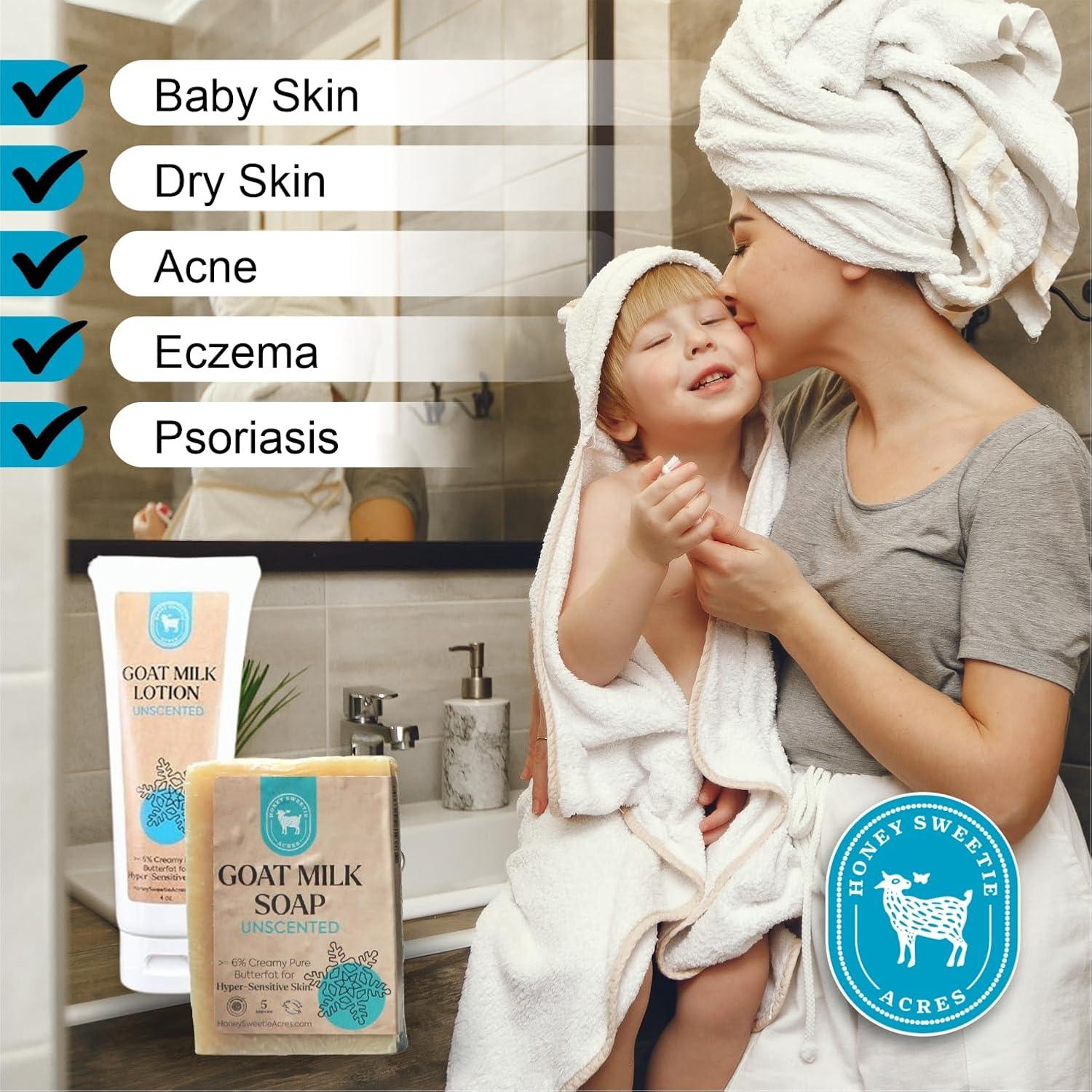 Paquete Cuidado Piel Honey Sweetie Acres - Jabón y Loción Leche de Cabra