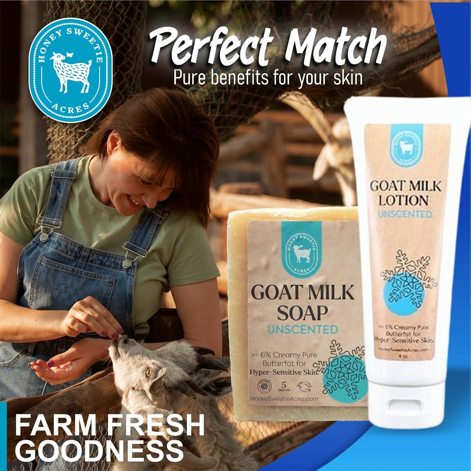 Paquete Cuidado Piel Honey Sweetie Acres - Jabón y Loción Leche de Cabra
