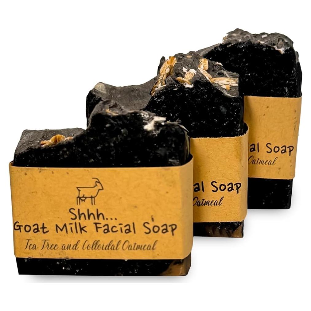 Organic Goat Milk Soap Bar for Face & Body | Handmade with Goat Milk for Sensitive Skin, Coconut oil & Essential Oils | Vitamin-Rich Skincare - Oatmeal & Tea Tree 3 Pack